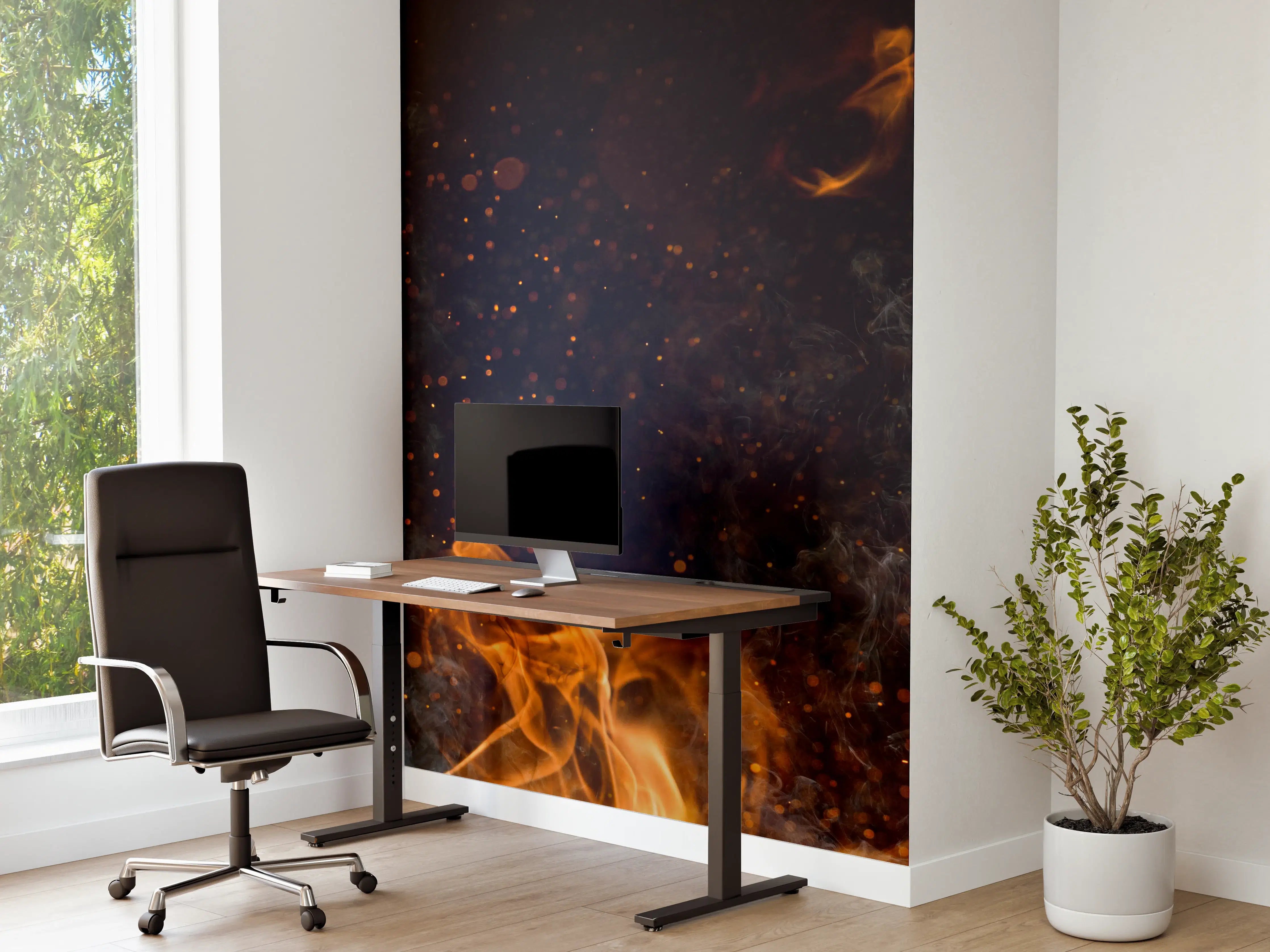 Büro Wandgestaltung - Heißes Lagerfeuer mit Rauch