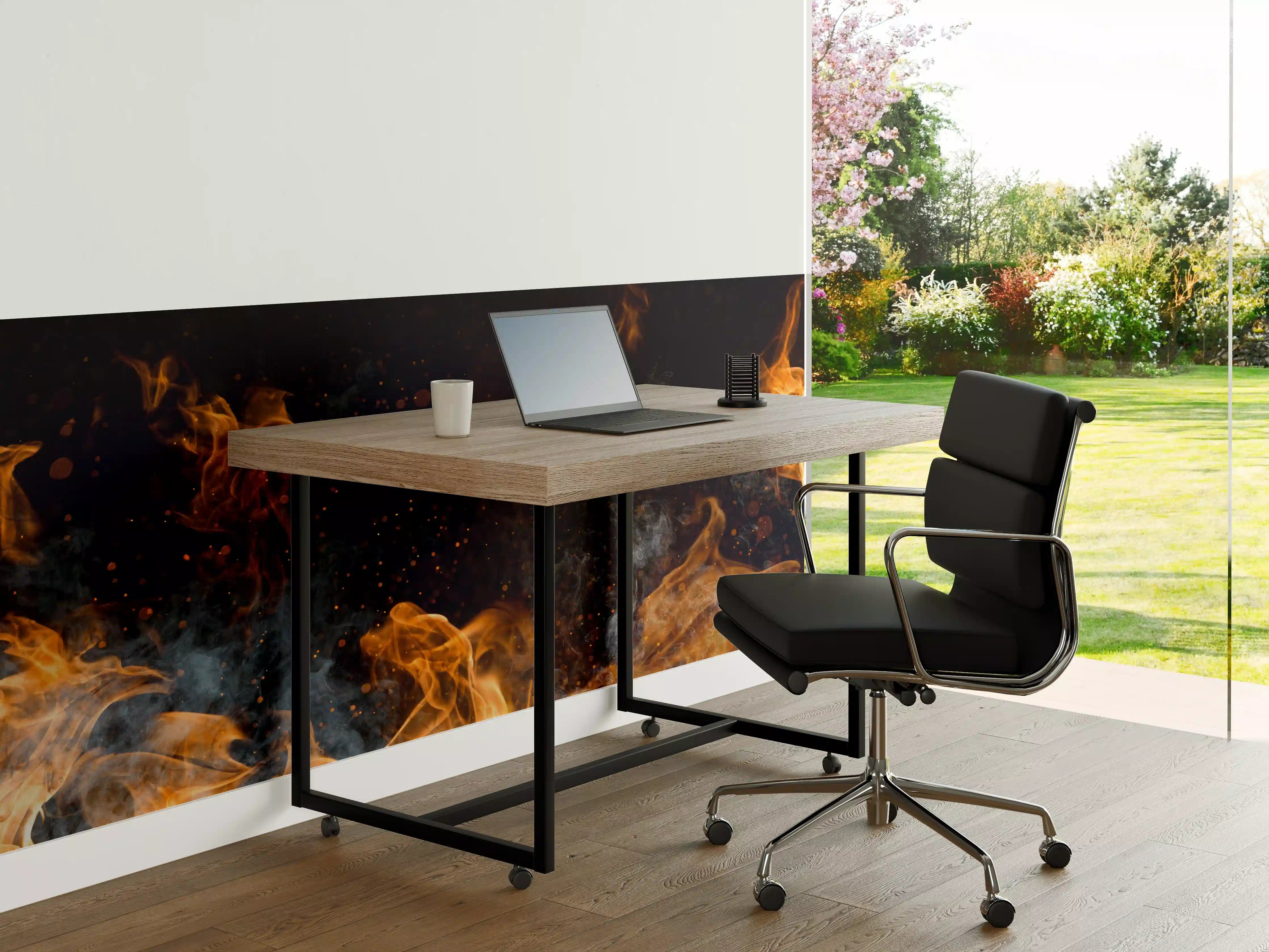 Büro Wandgestaltung - Heißes Lagerfeuer mit Rauch