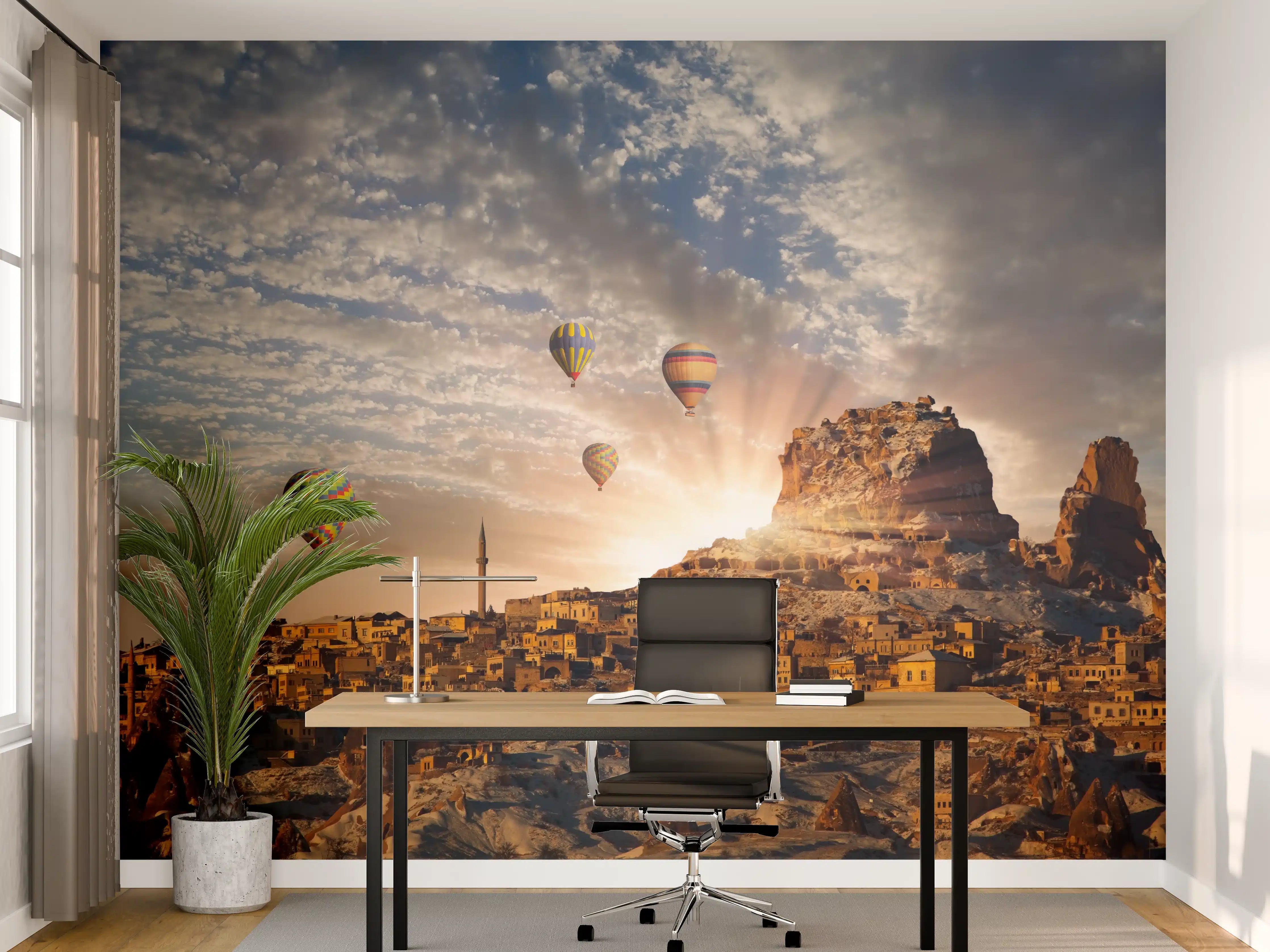 Büro Wandgestaltung - Heißluftballons über Kappadokien