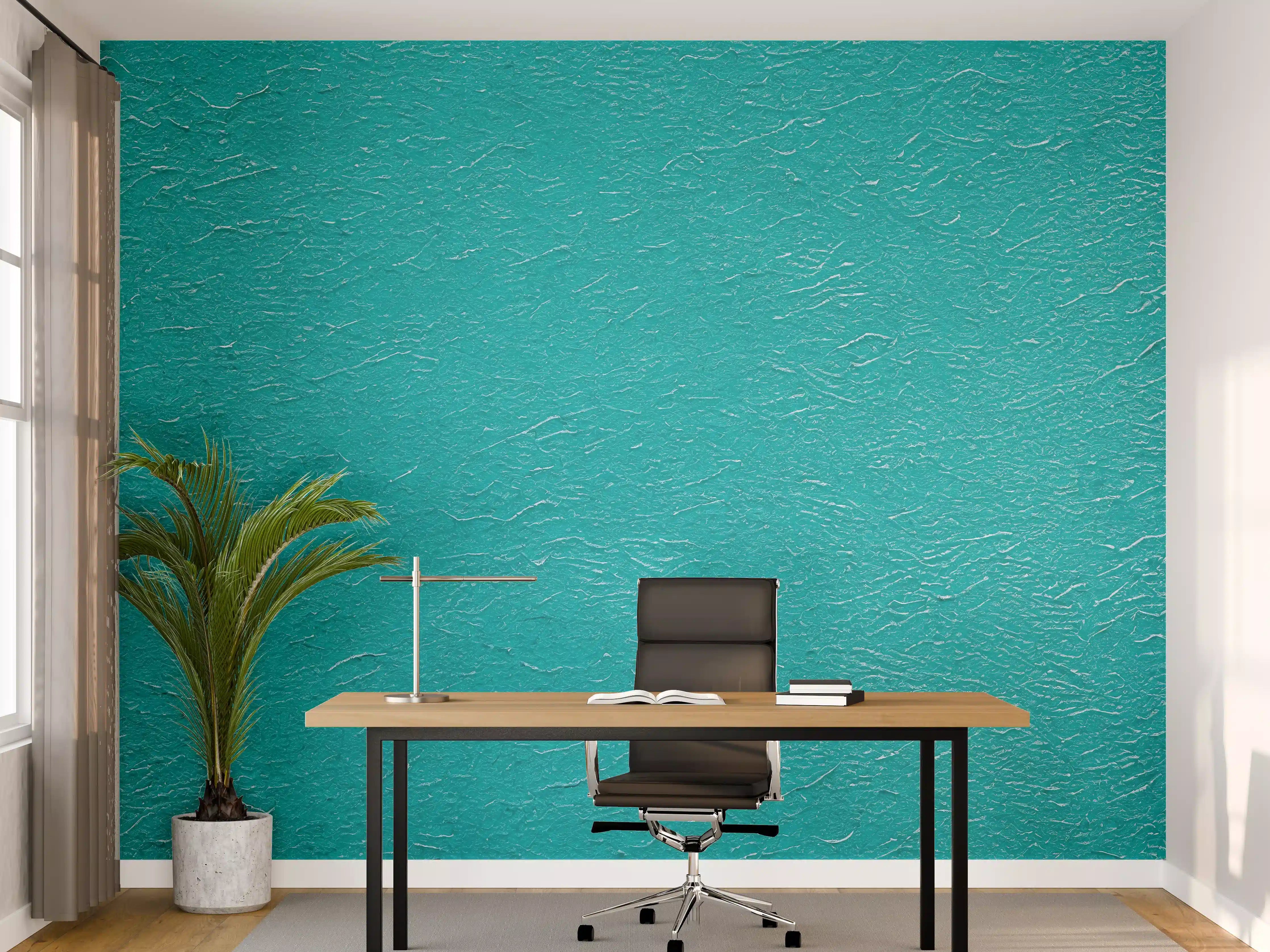 Büro Wandgestaltung - Hellblaue Wand Struktur