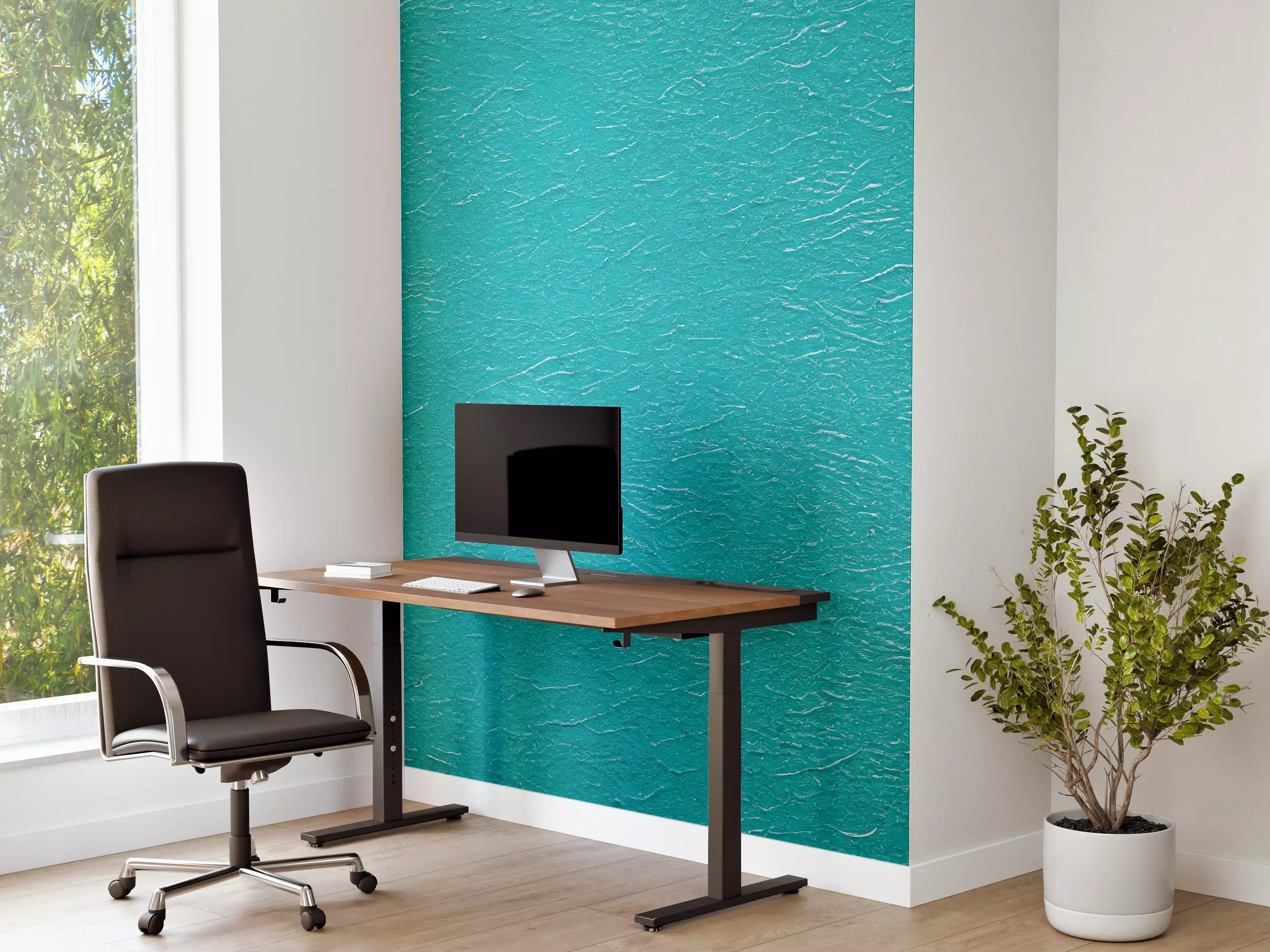 Büro Wandgestaltung - Hellblaue Wand Struktur
