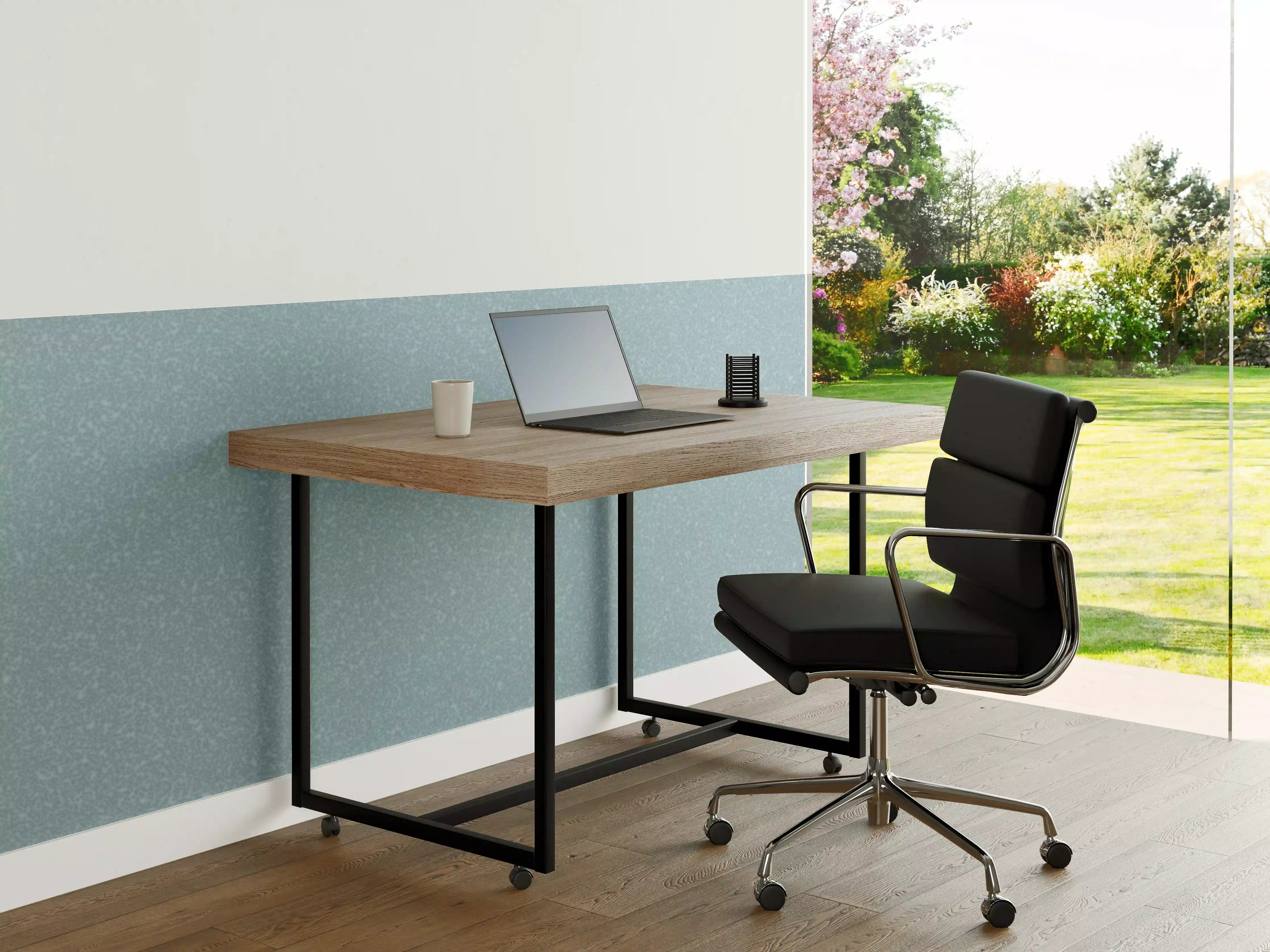 Büro Wandgestaltung - Hellblaue Wandtextur