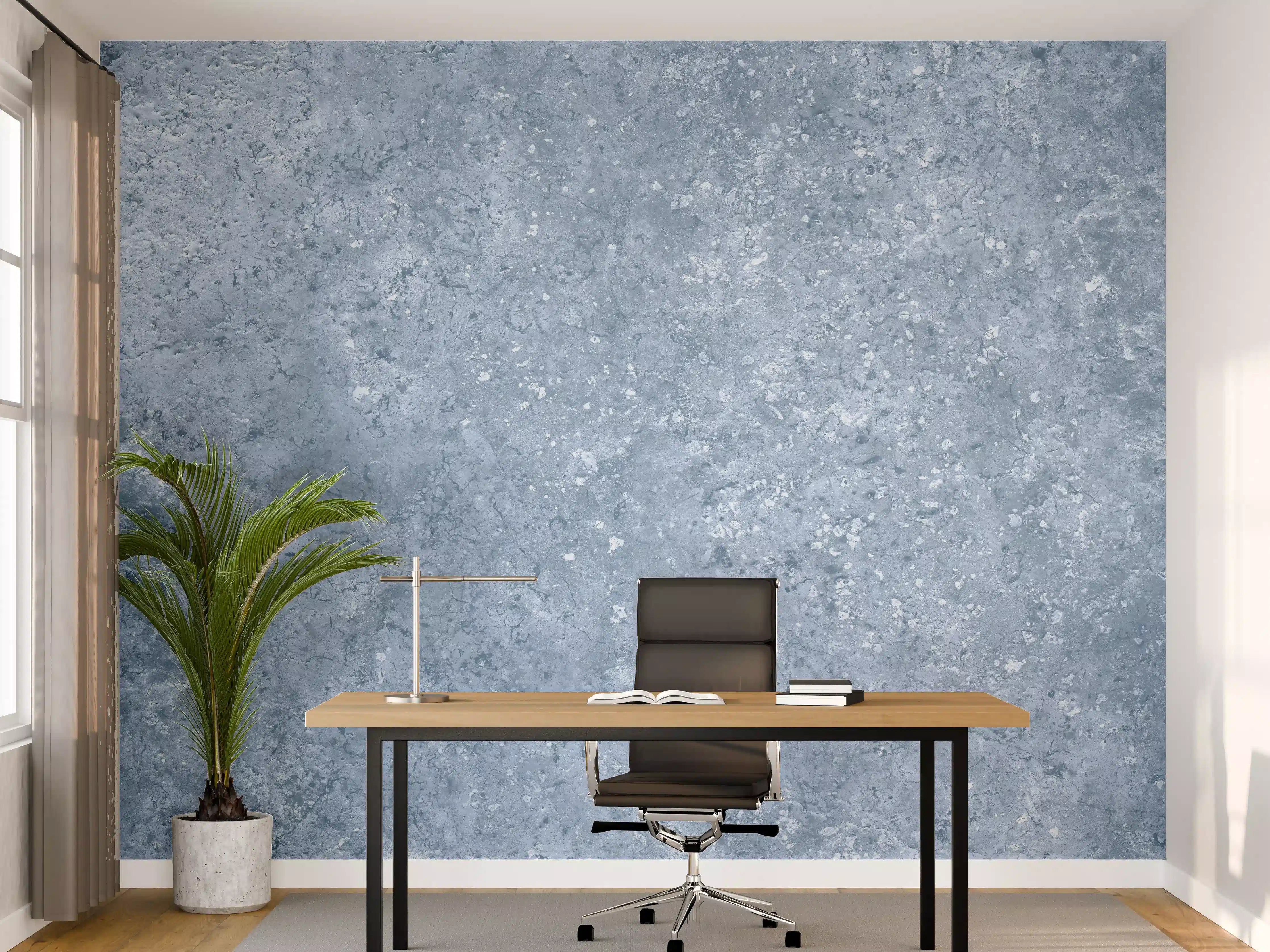 Büro Wandgestaltung - Hellblaue getünchte Wandtextur