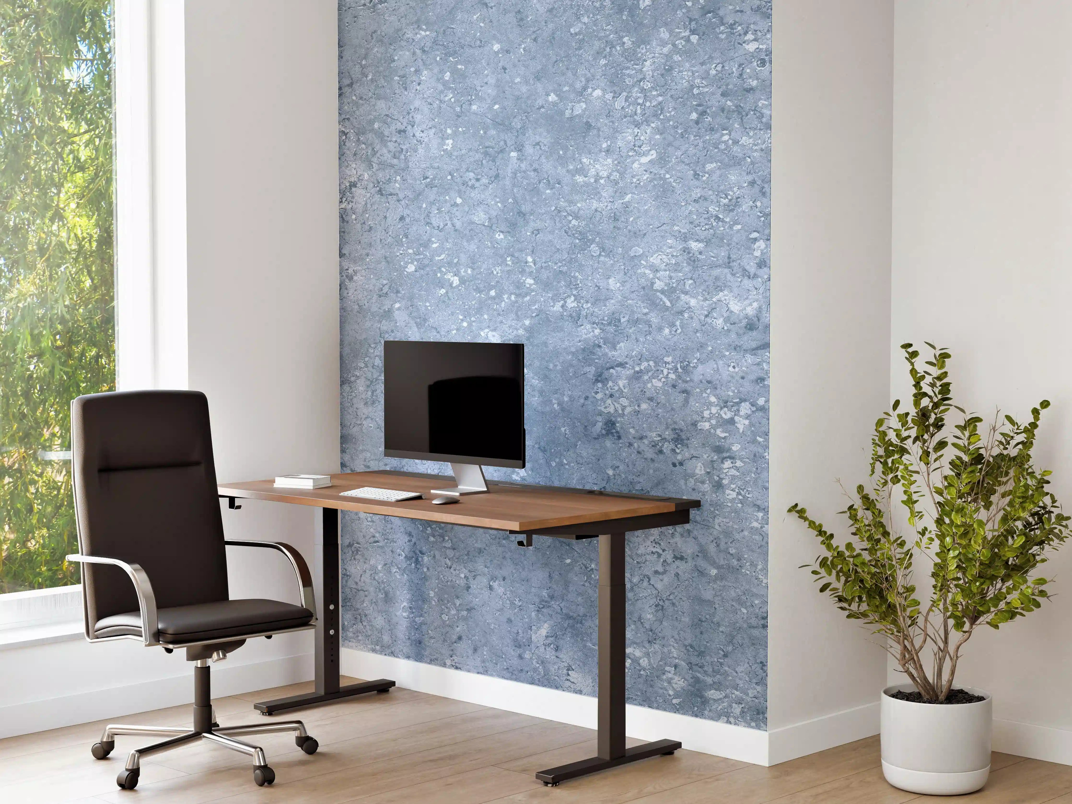 Büro Wandgestaltung - Hellblaue getünchte Wandtextur