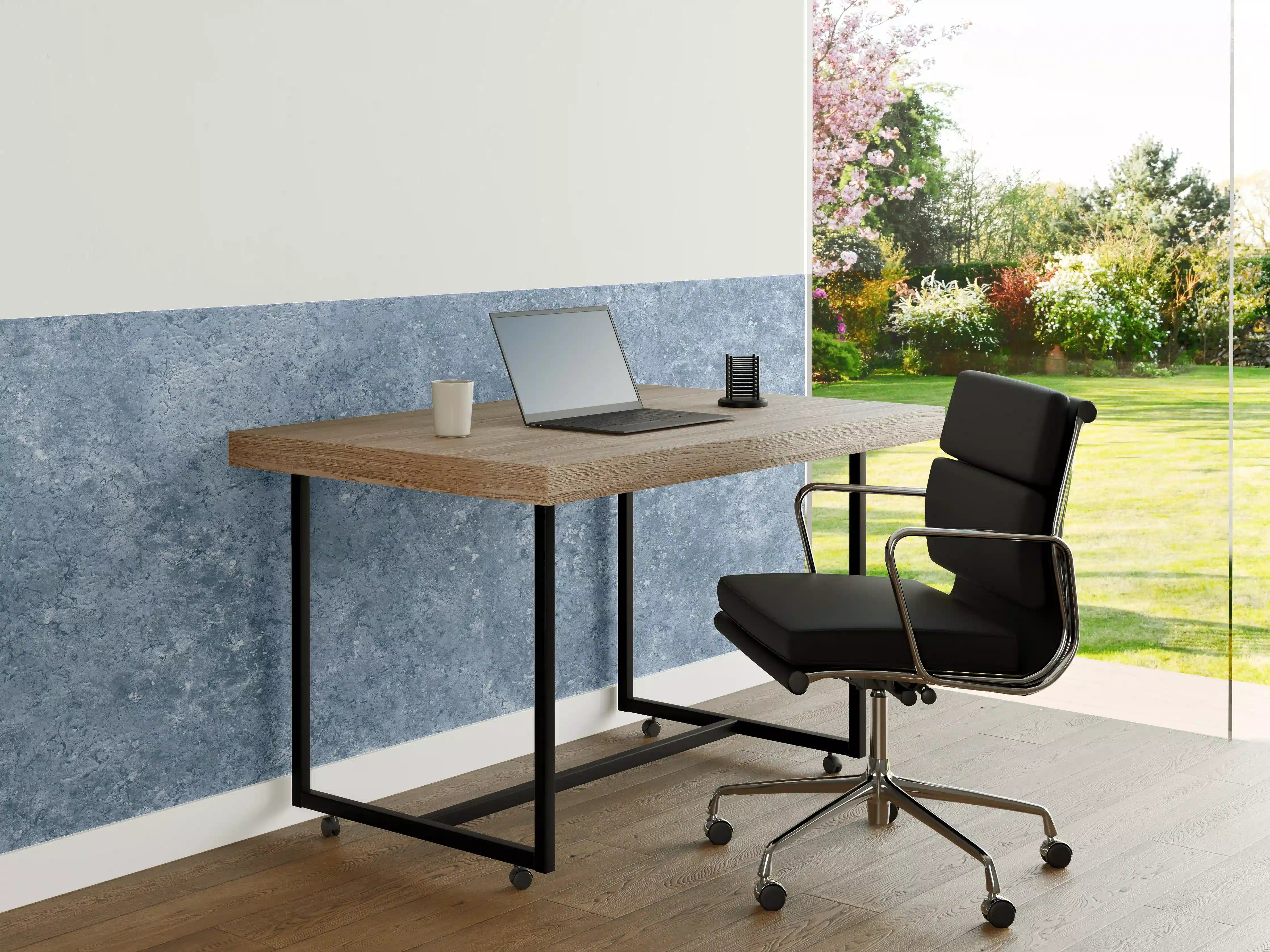 Büro Wandgestaltung - Hellblaue getünchte Wandtextur