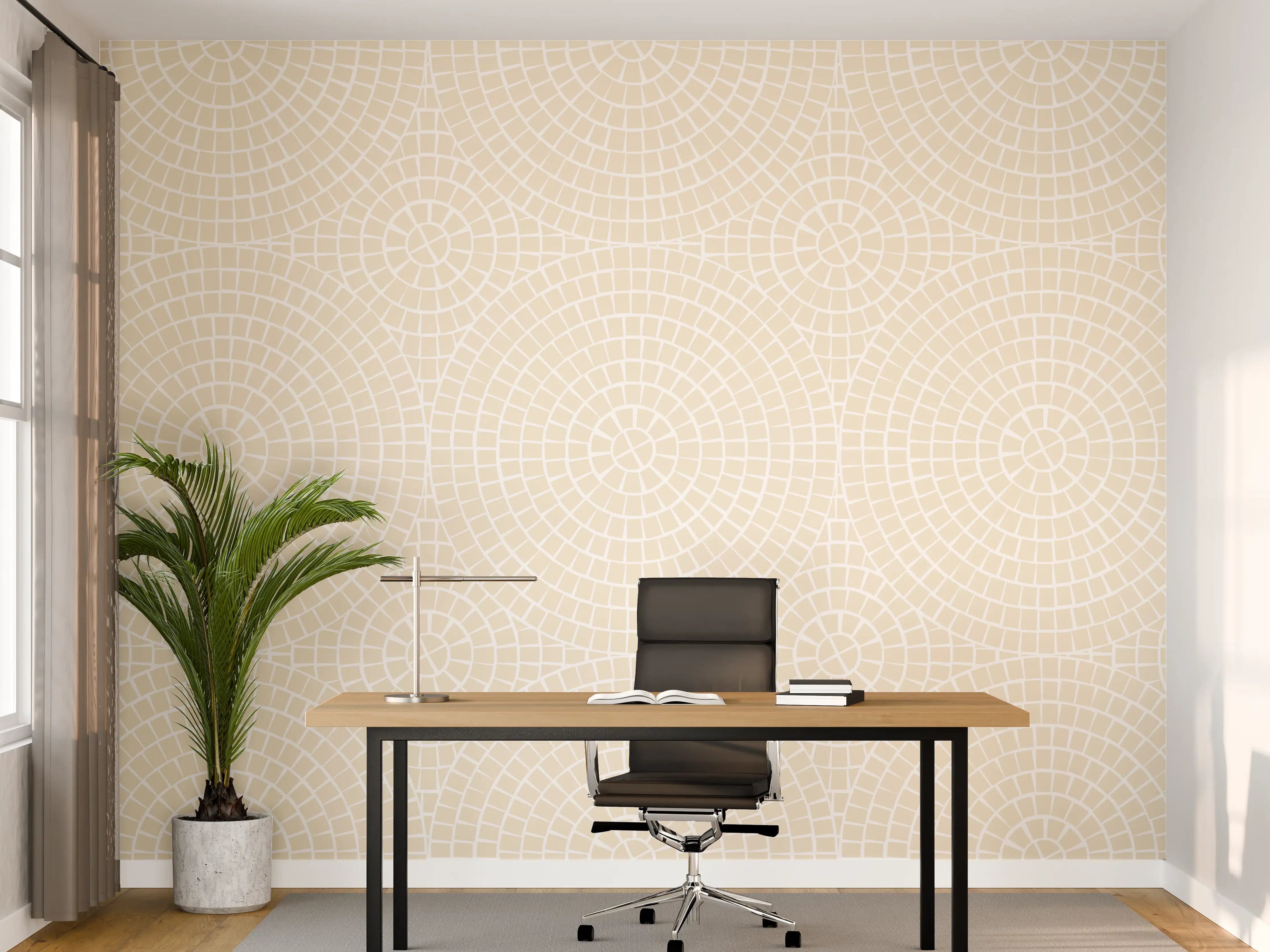 Büro Wandgestaltung - Helle Mosaik-Crema-Fliese