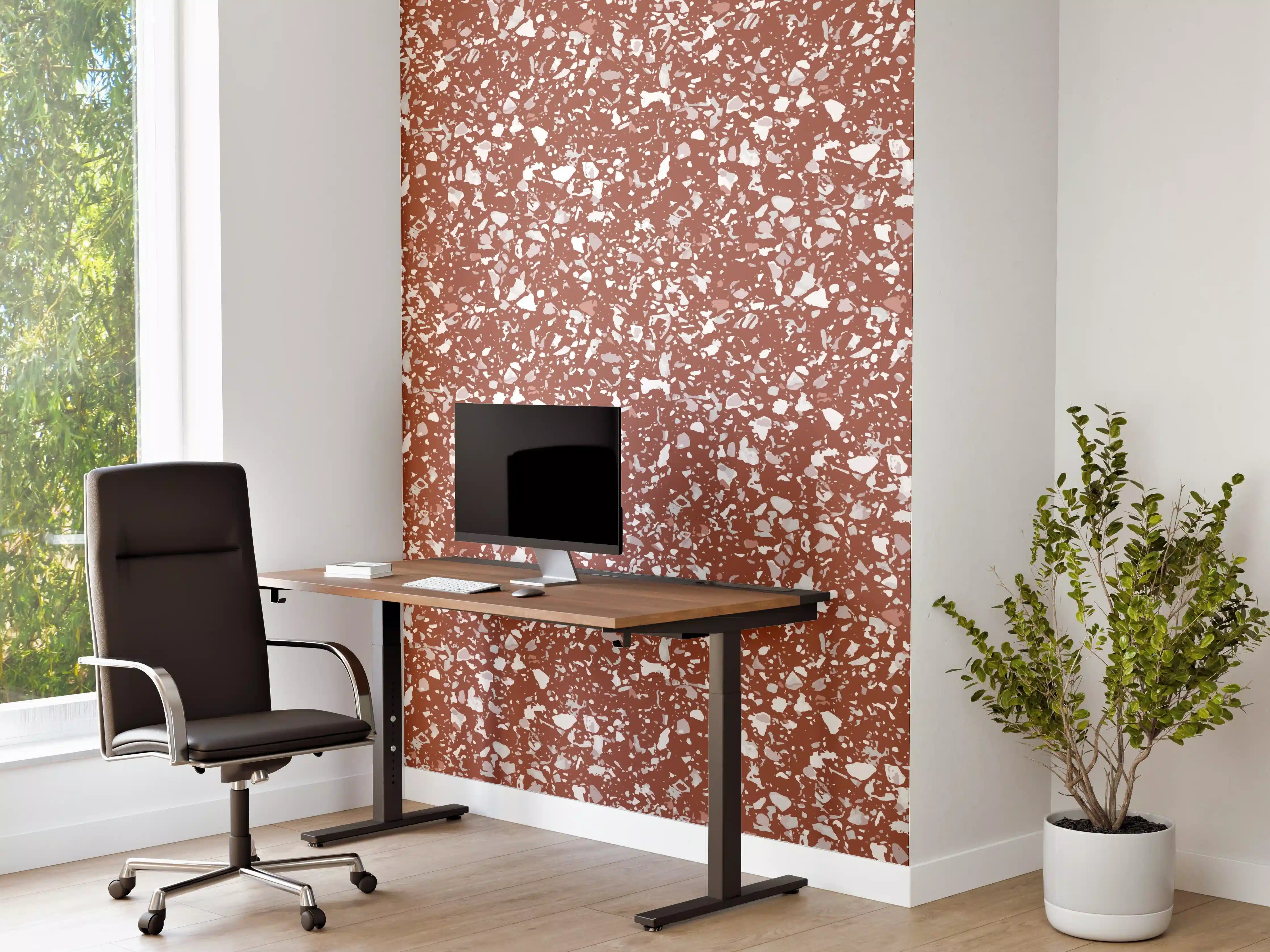 Büro Wandgestaltung - Helle Weiß-Grau Marmor-Textur mit feinen Nuancen