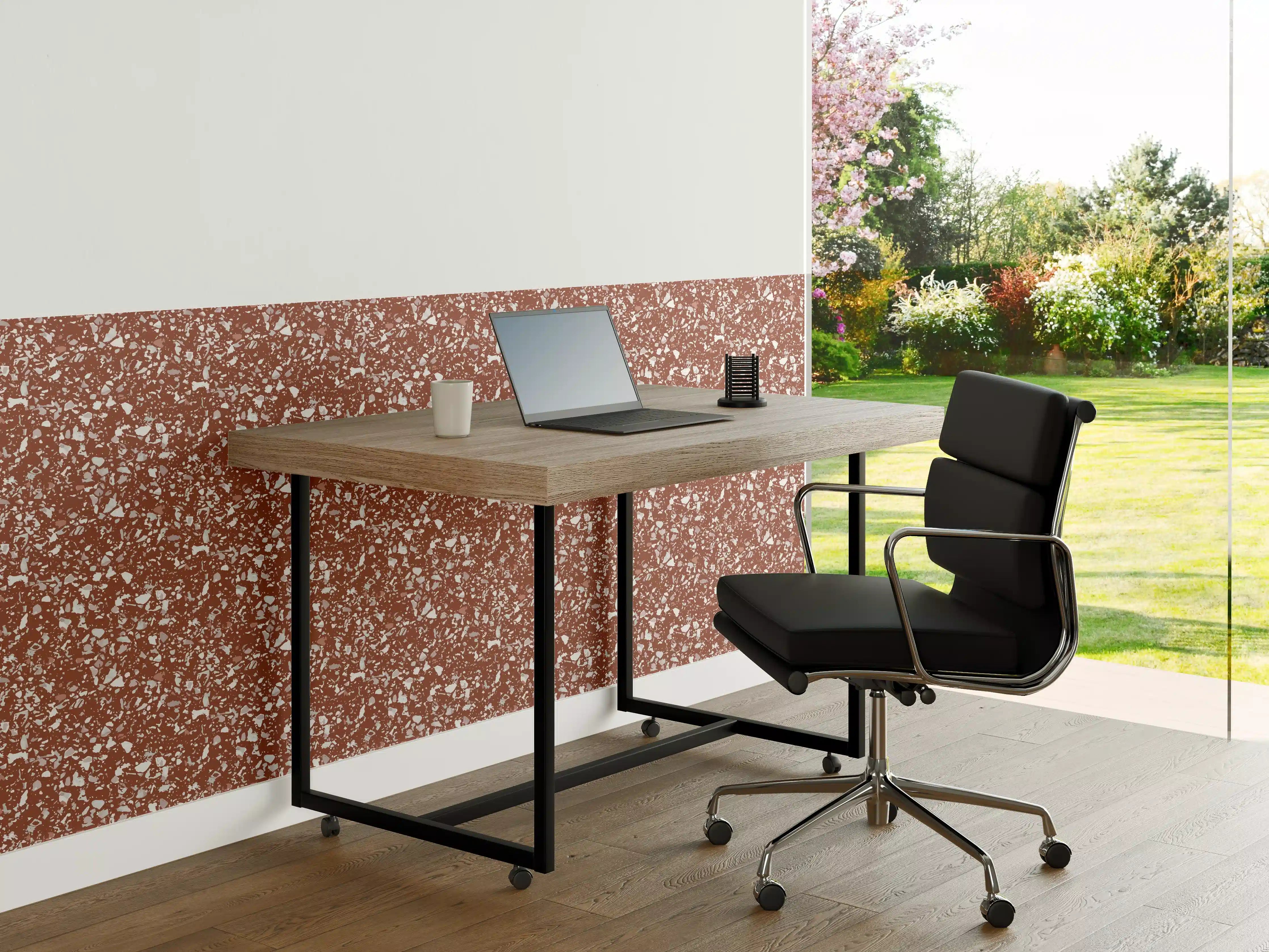Büro Wandgestaltung - Helle Weiß-Grau Marmor-Textur mit feinen Nuancen