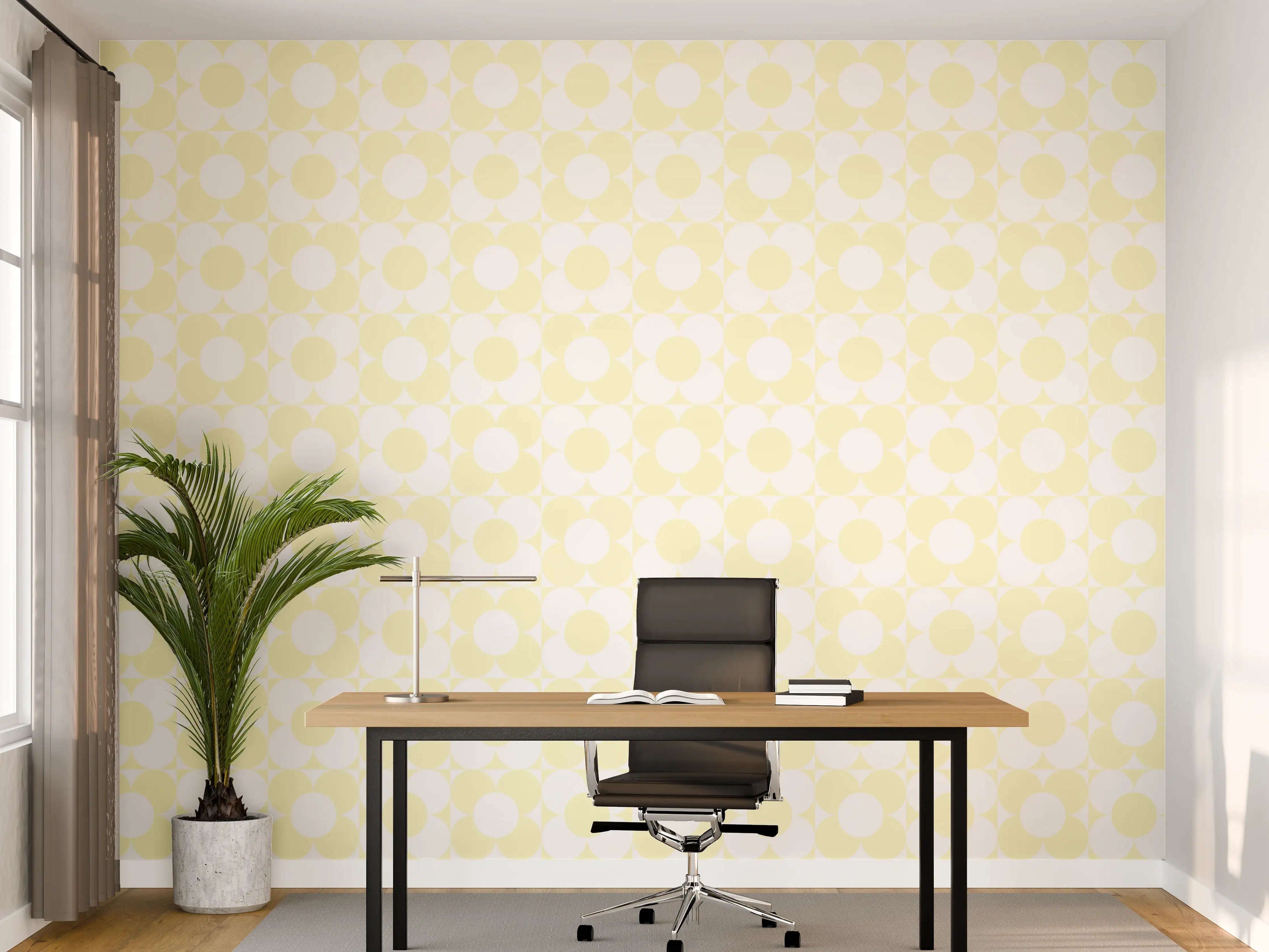 Büro Wandgestaltung - Helle Zitronen-Gelb-Wand