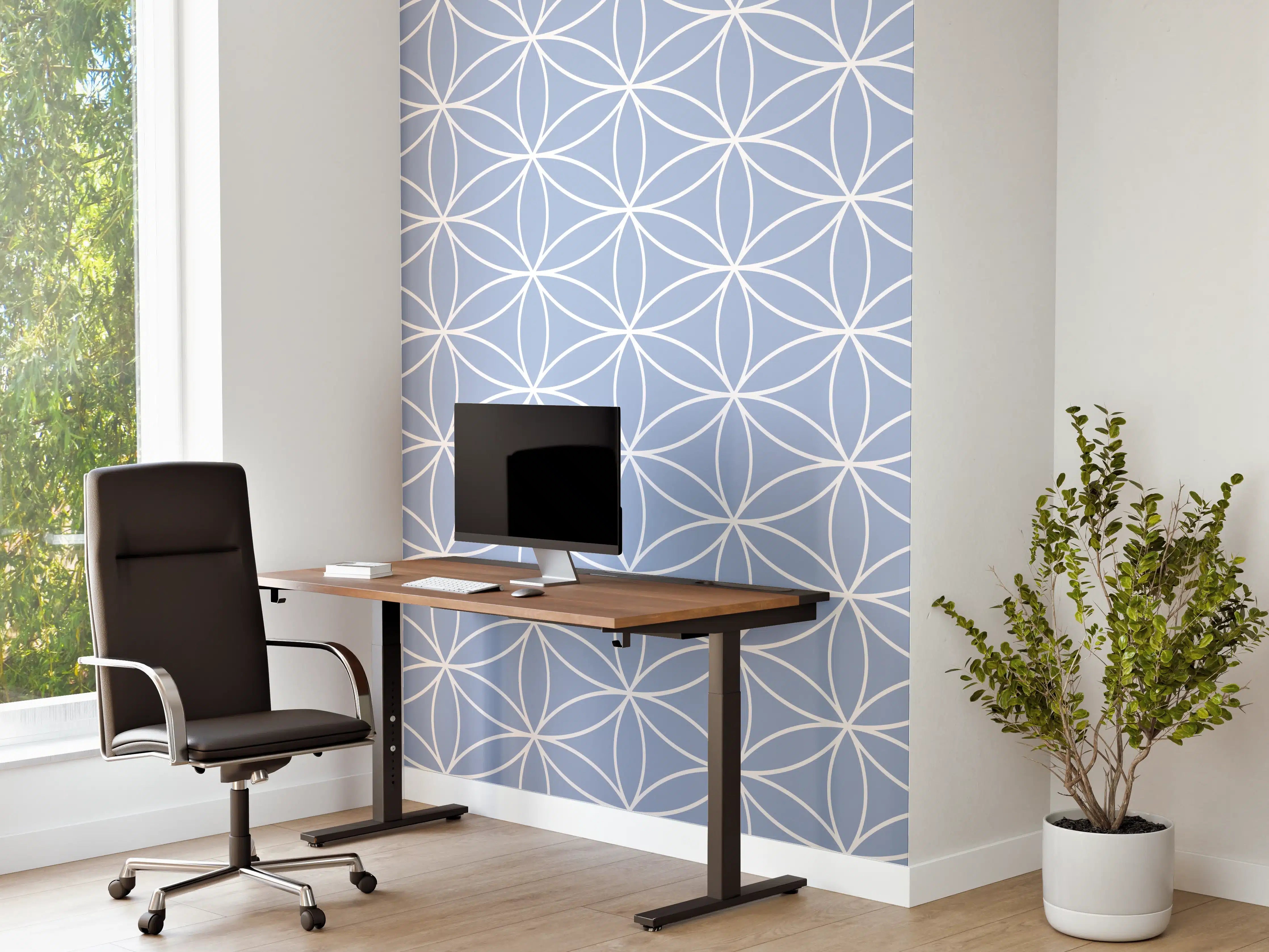 Büro Wandgestaltung - Helle geometrische Fliesen