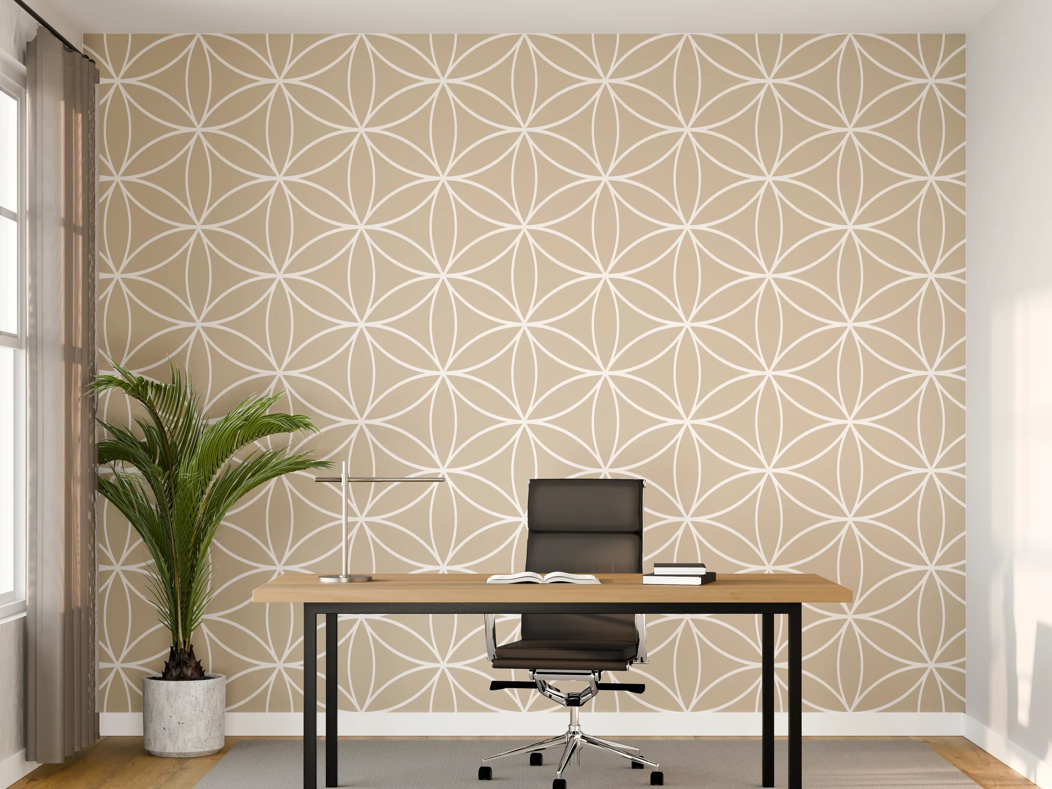 Büro Wandgestaltung - Helle geometrische Fliesen mit feinen Graunuancen