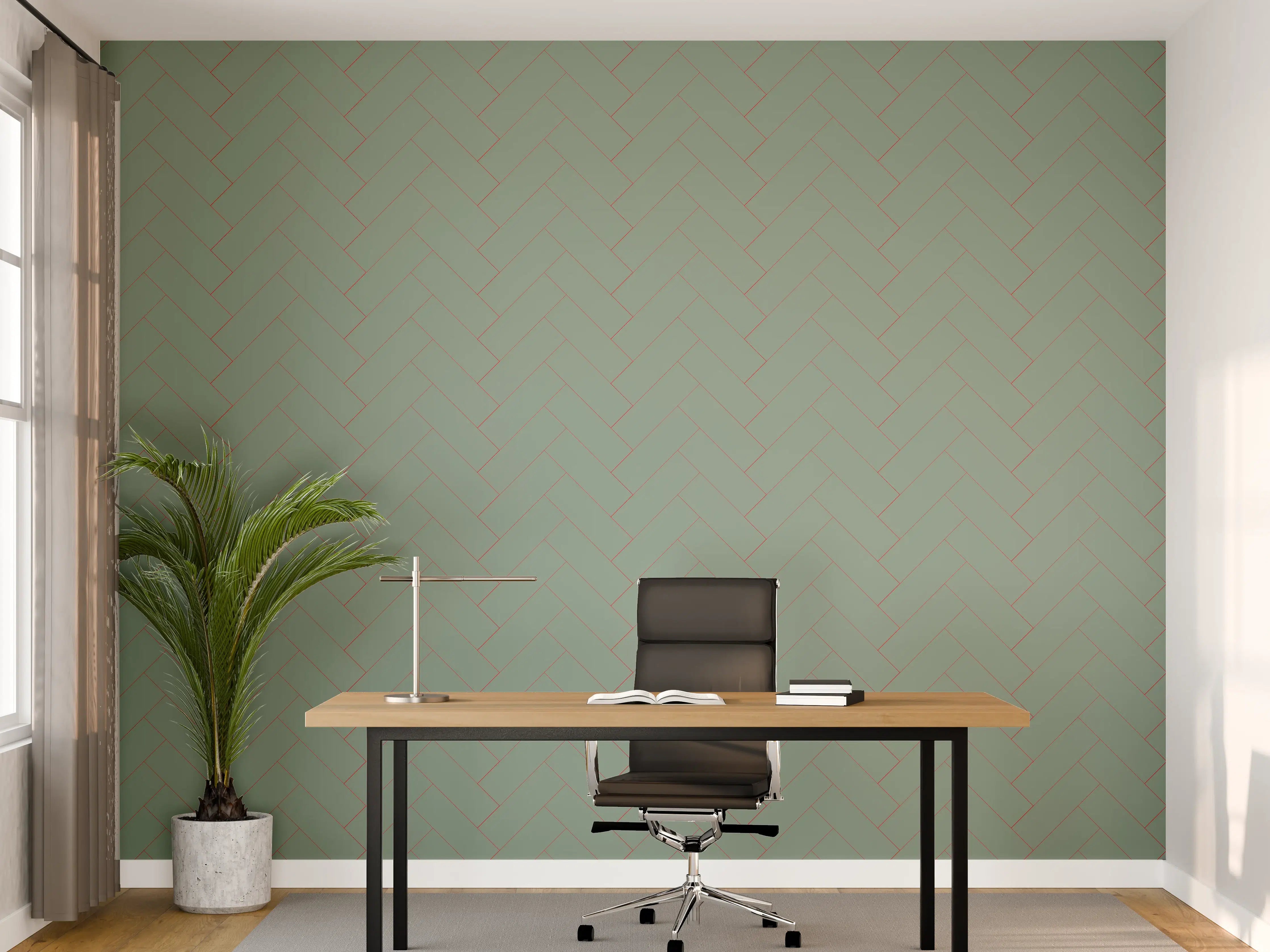 Büro Wandgestaltung - Heller Fischgrät-Hintergrund
