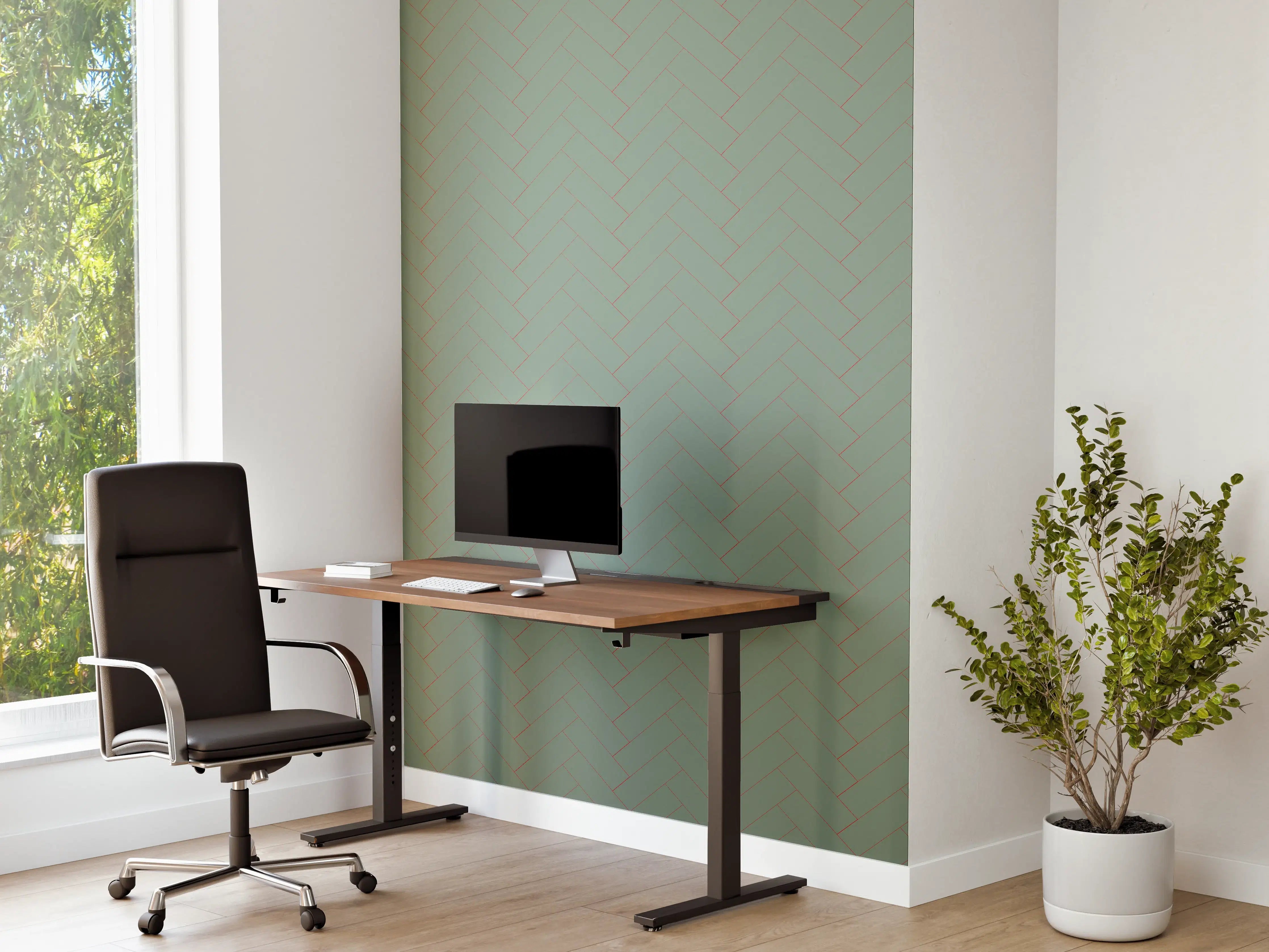Büro Wandgestaltung - Heller Fischgrät-Hintergrund