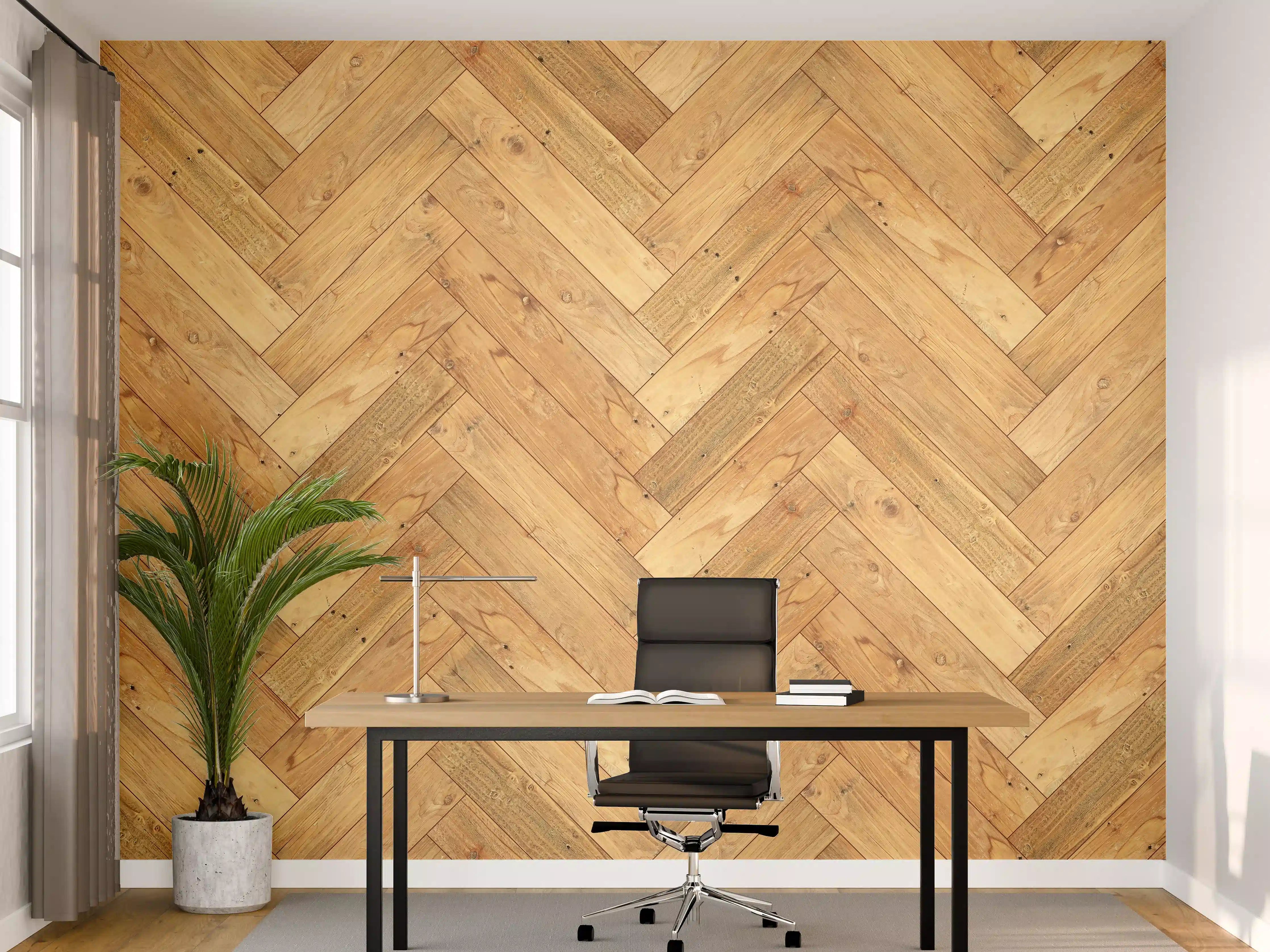 Büro Wandgestaltung - Helles Holzbrett Muster