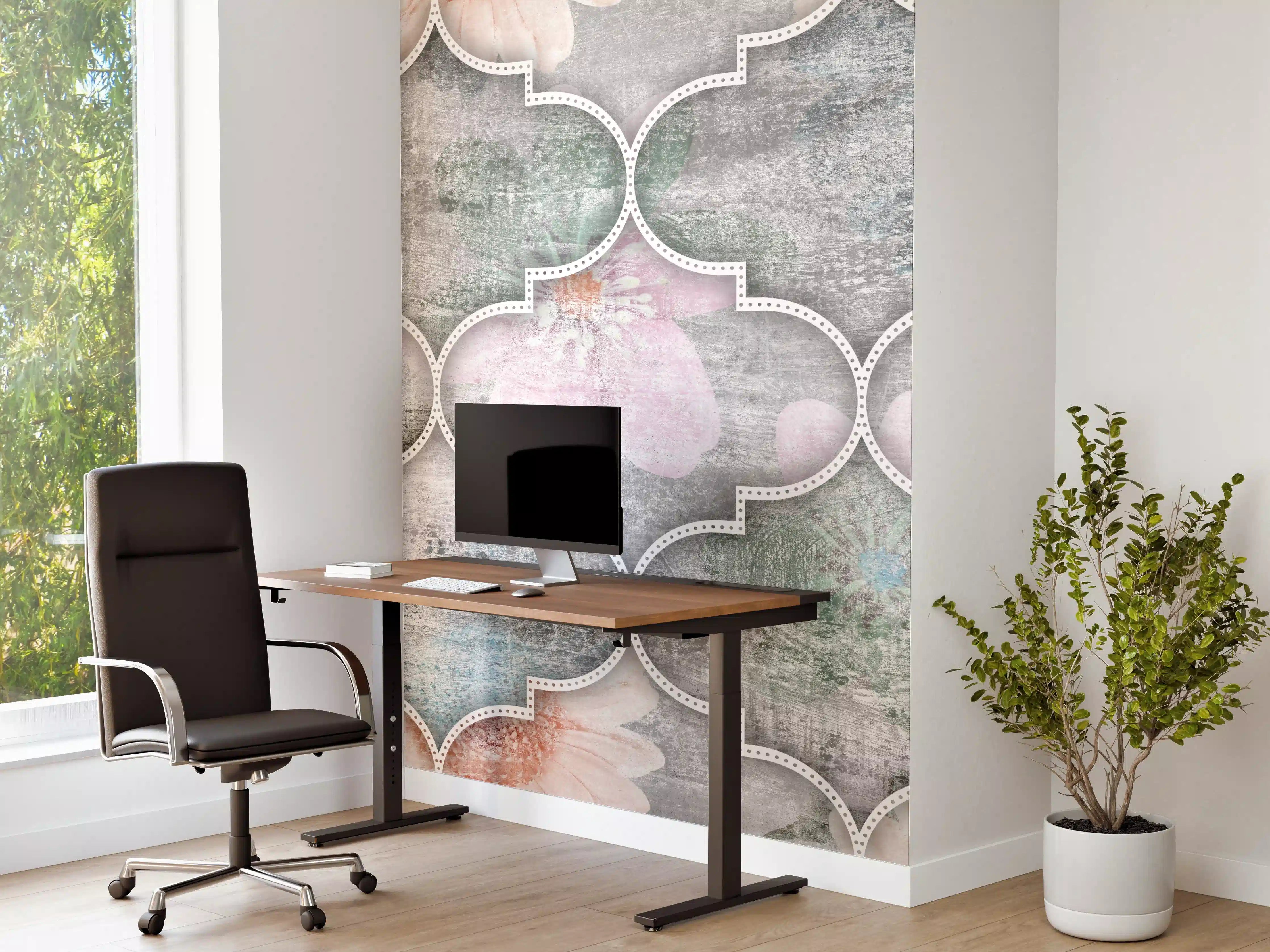 Büro Wandgestaltung - Helles Kunstmuster - Floral