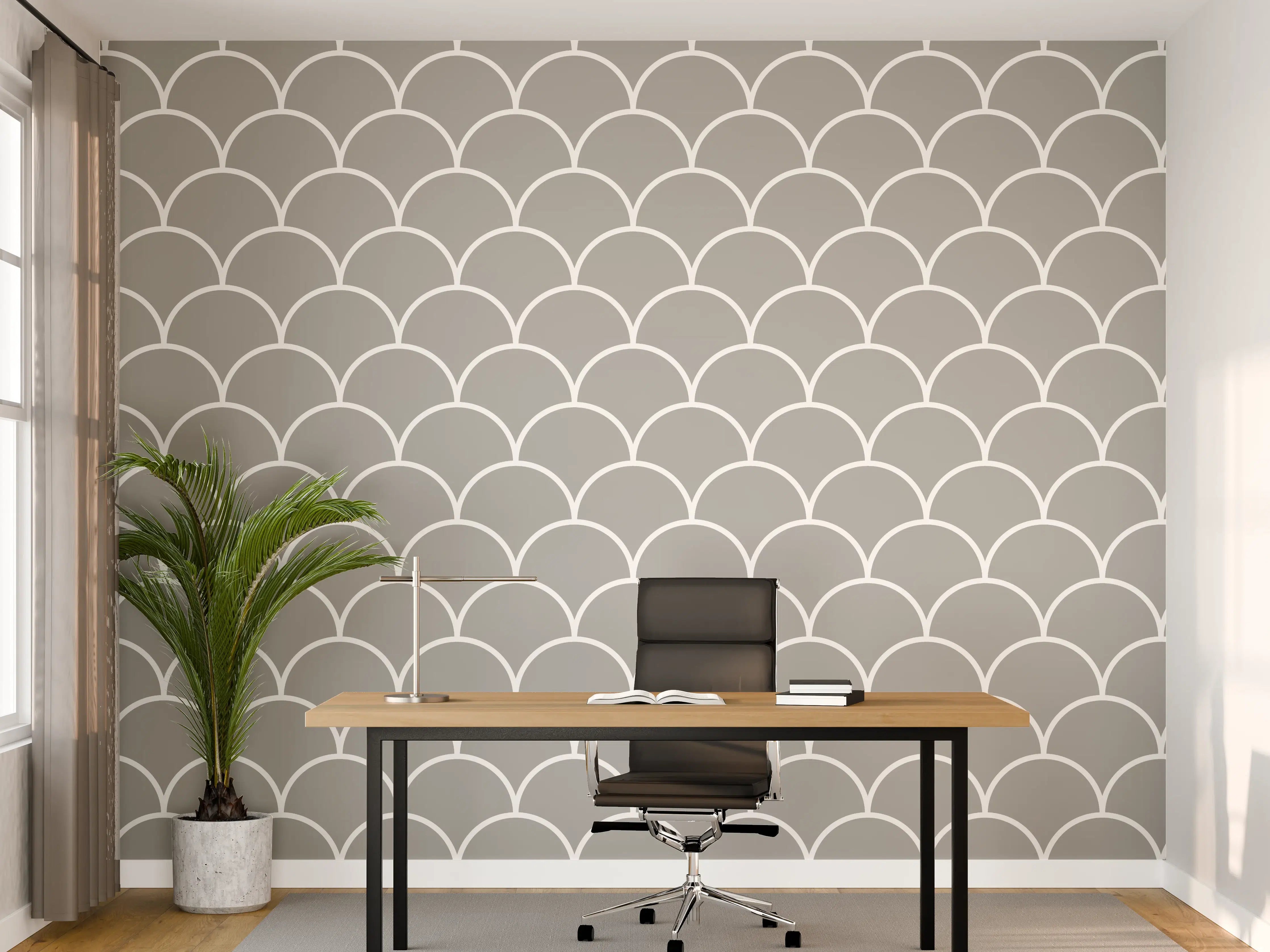 Büro Wandgestaltung - Helles Weiß-Grau-Marmor mit subtilen Nuancen