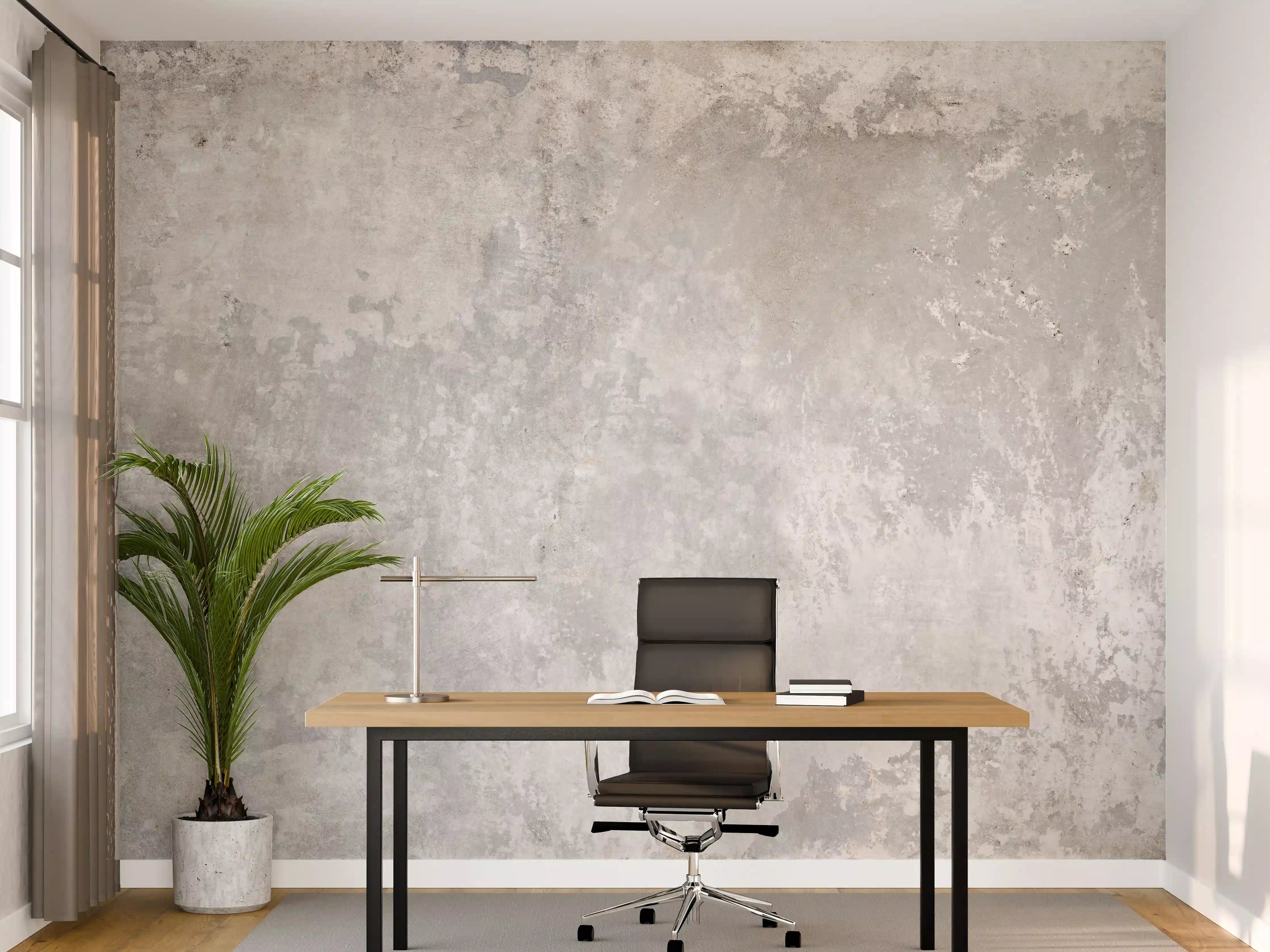 Büro Wandgestaltung - Hellgraue Mauer mit Struktur