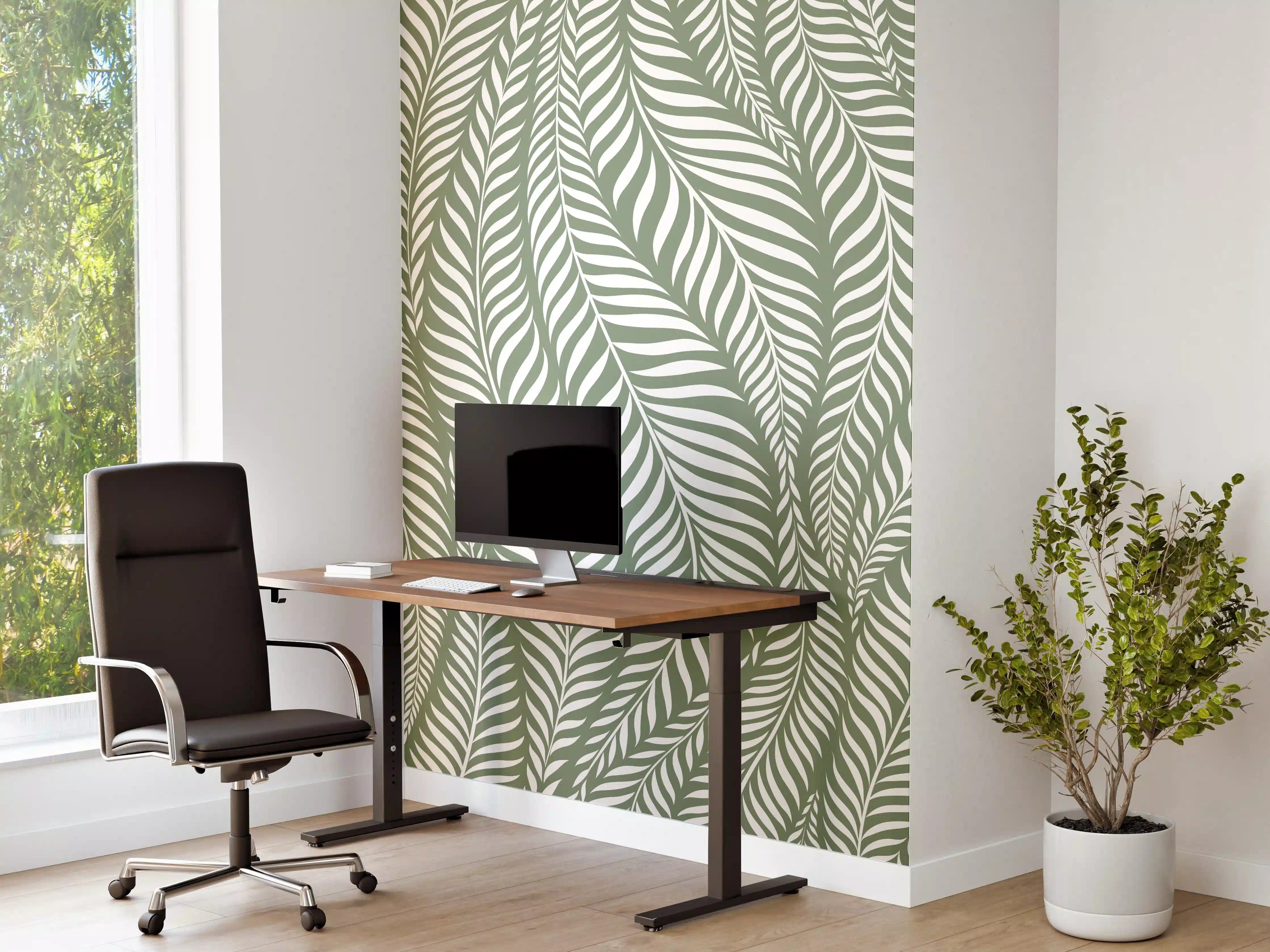 Büro Wandgestaltung - Hellgrüne, elegante Wandgestaltung
