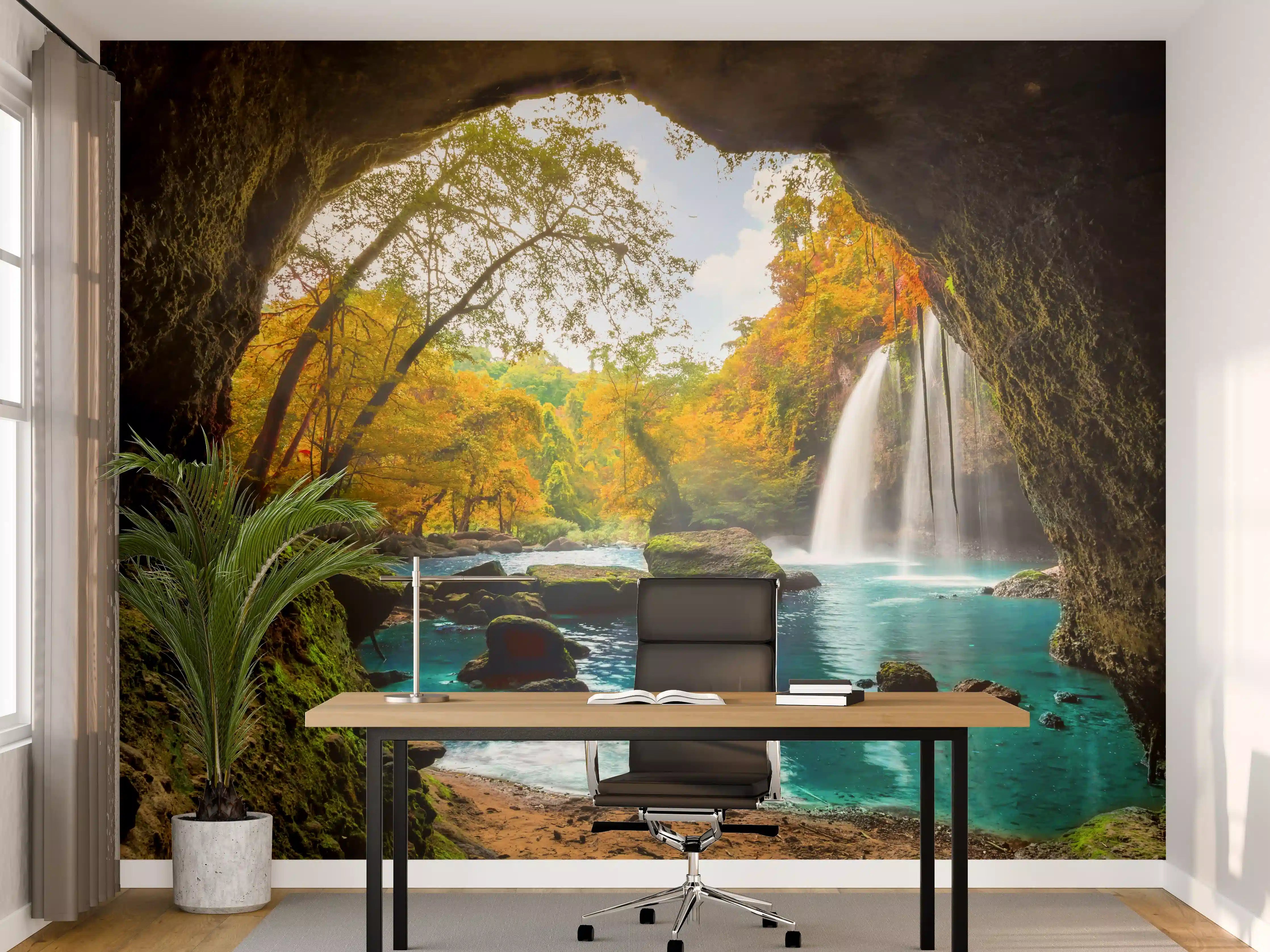 Büro Wandgestaltung - Heo Suwat Wasserfall in Thailand