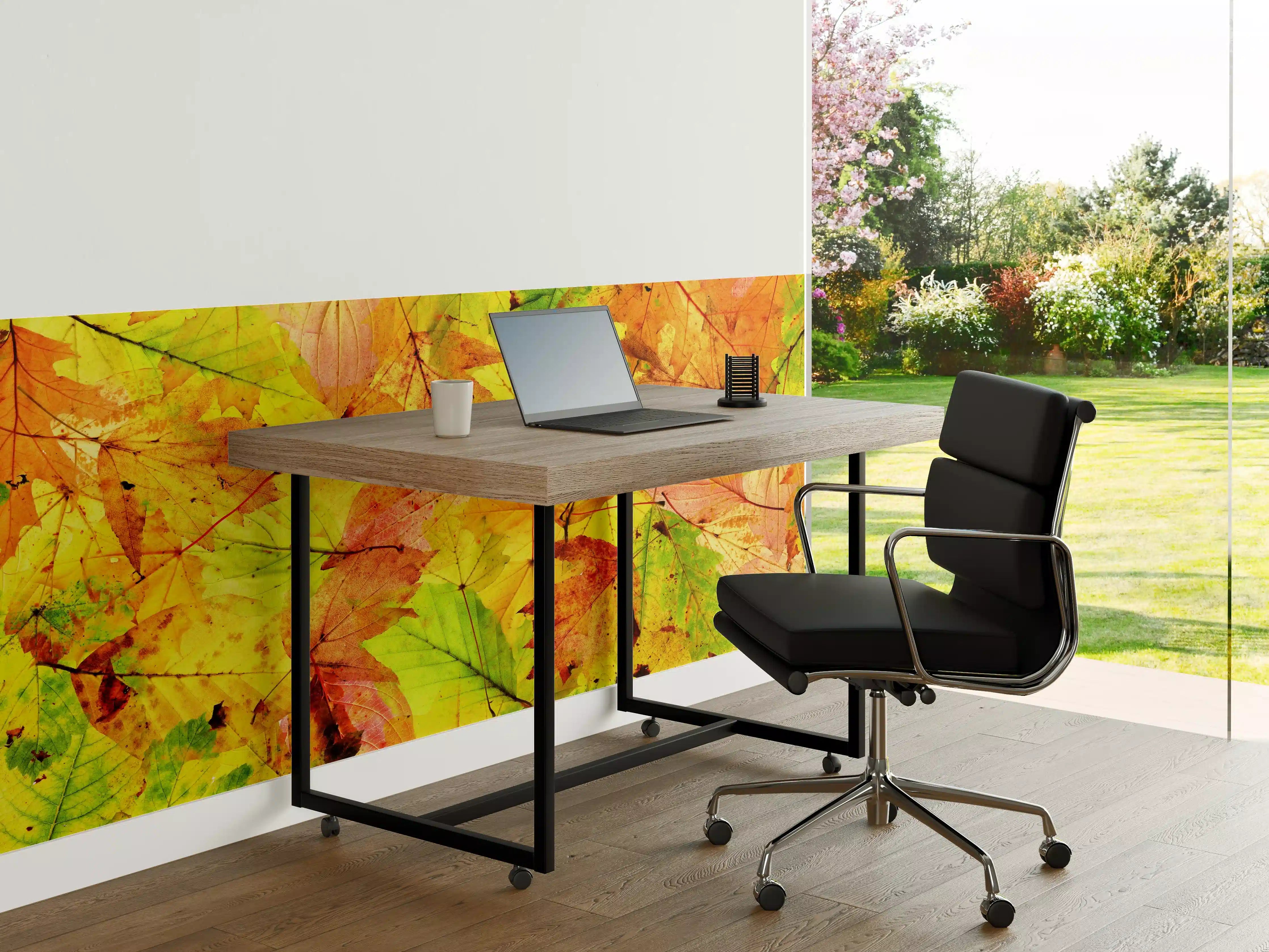 Büro Wandgestaltung - Herbstblätter Hintergrund