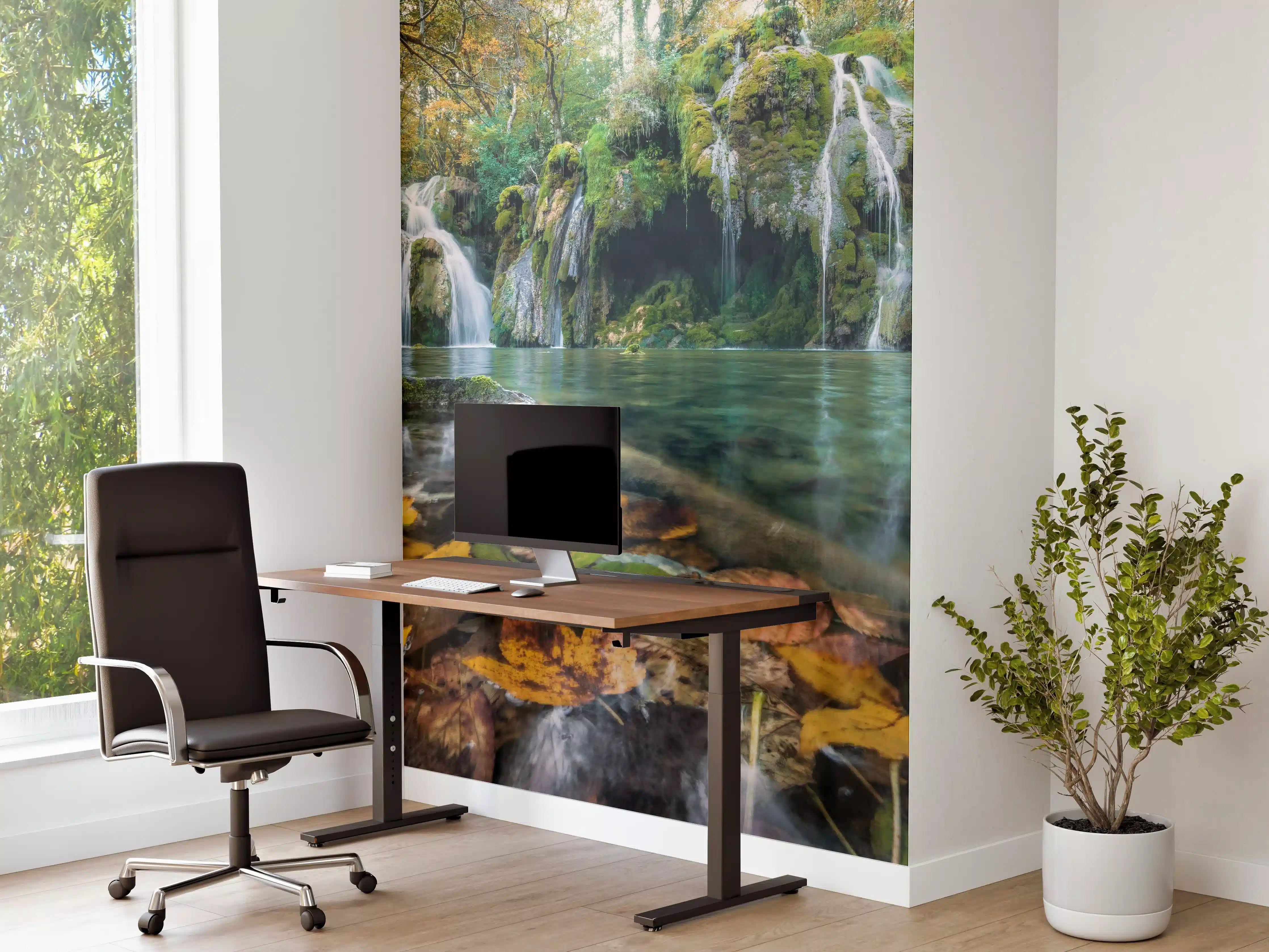 Büro Wandgestaltung - Herbstblätter im See