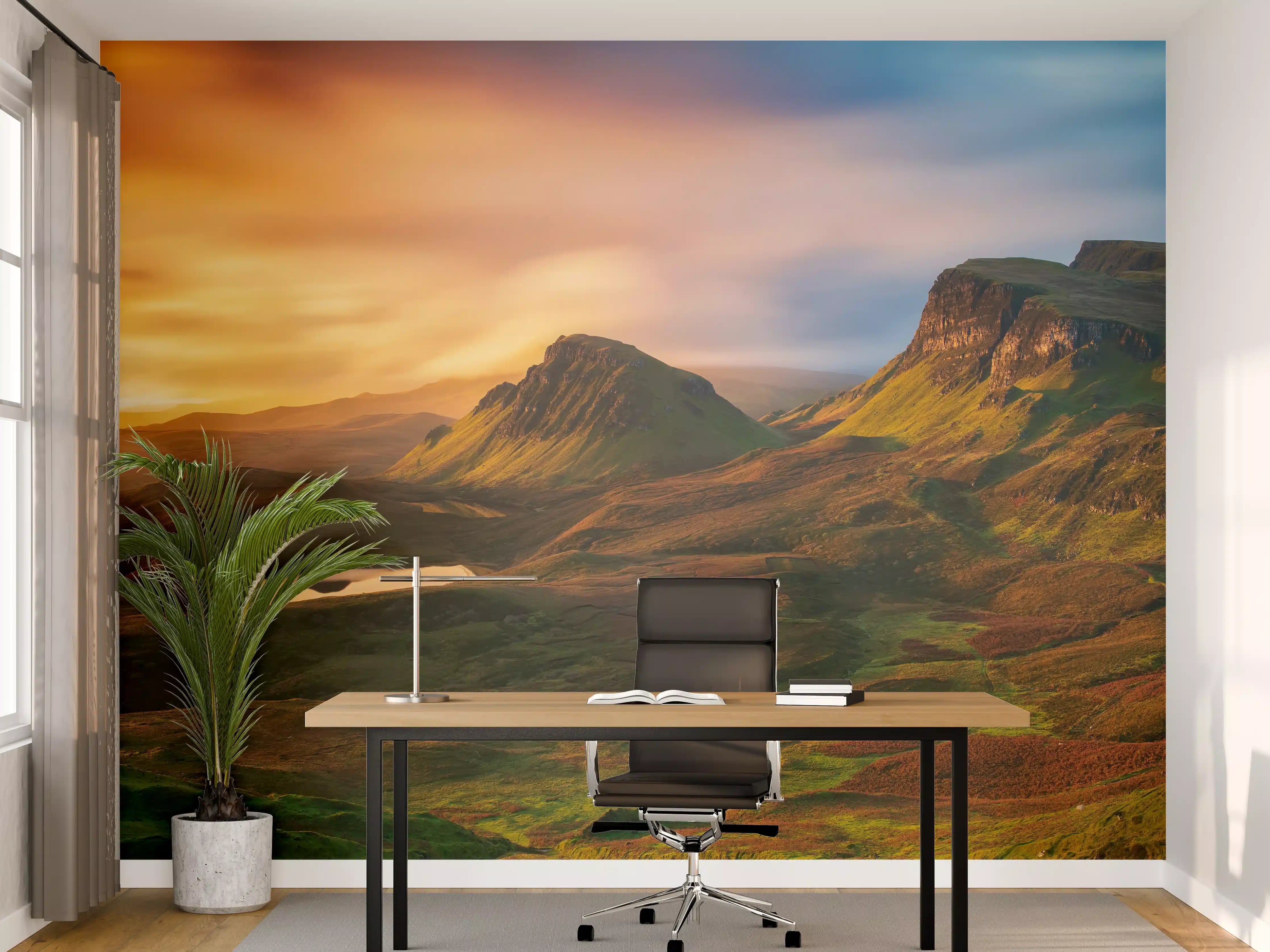 Büro Wandgestaltung - Herbstliche Highland-Landschaft