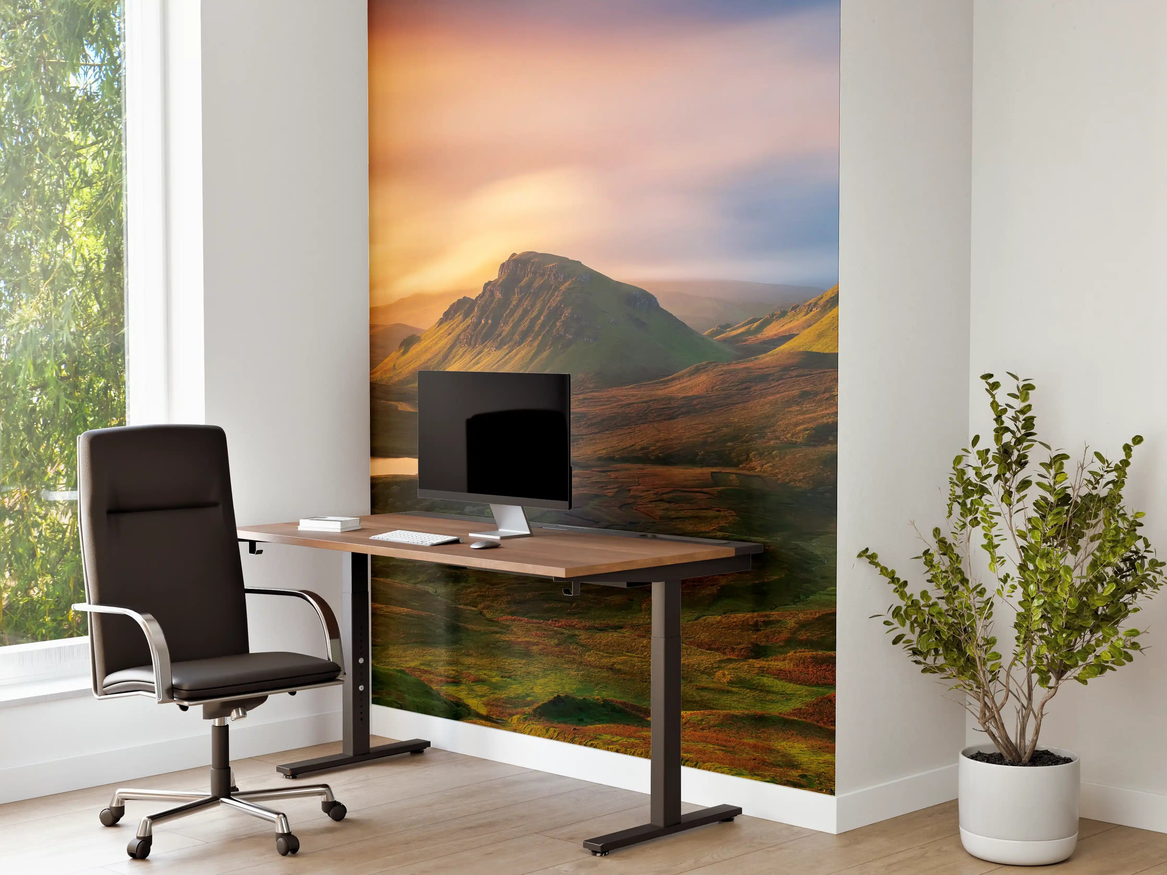 Büro Wandgestaltung - Herbstliche Highland-Landschaft