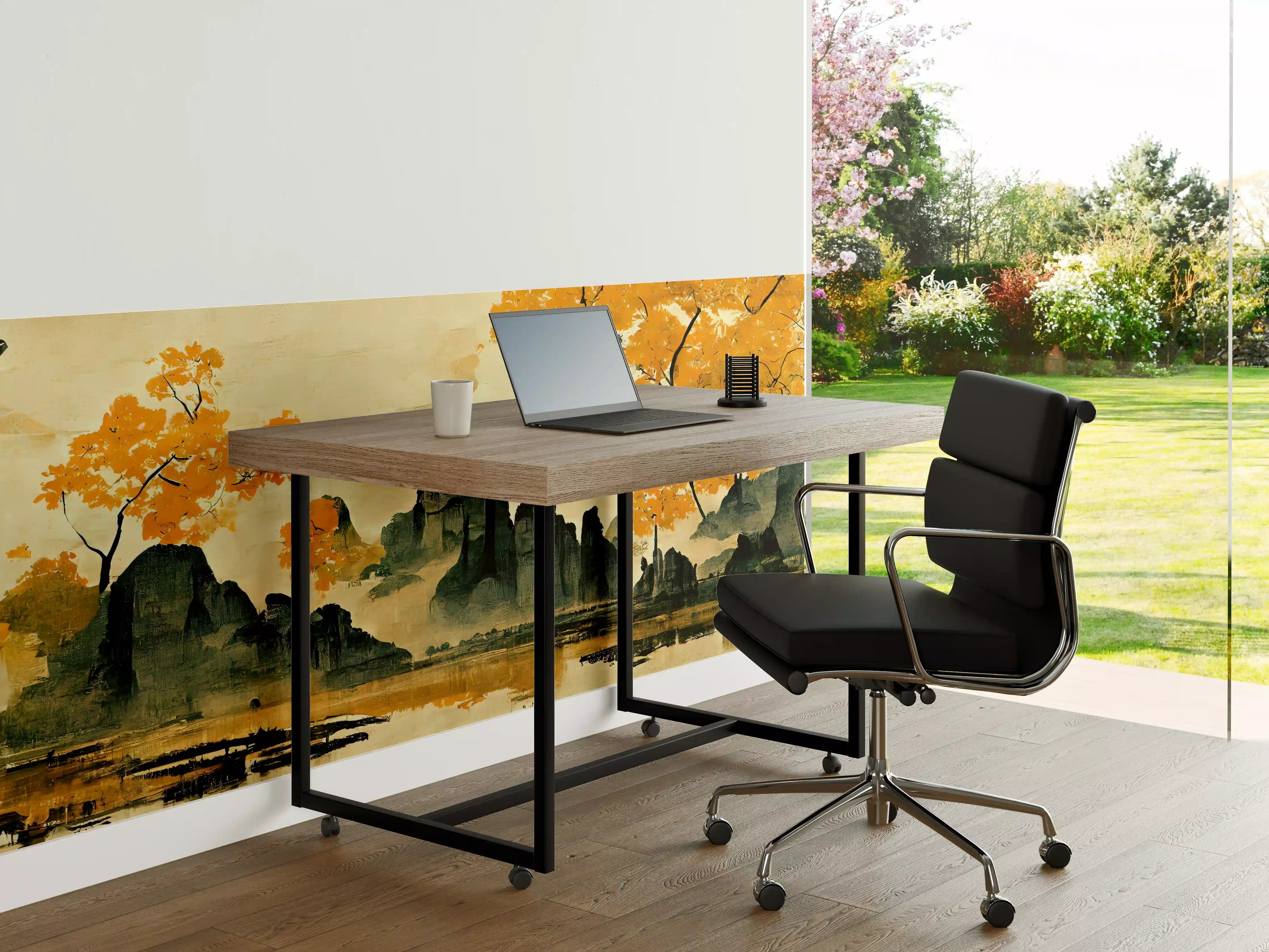 Büro Wandgestaltung - Herbstliche Landschaft mit bunten Bäumen und Felsen