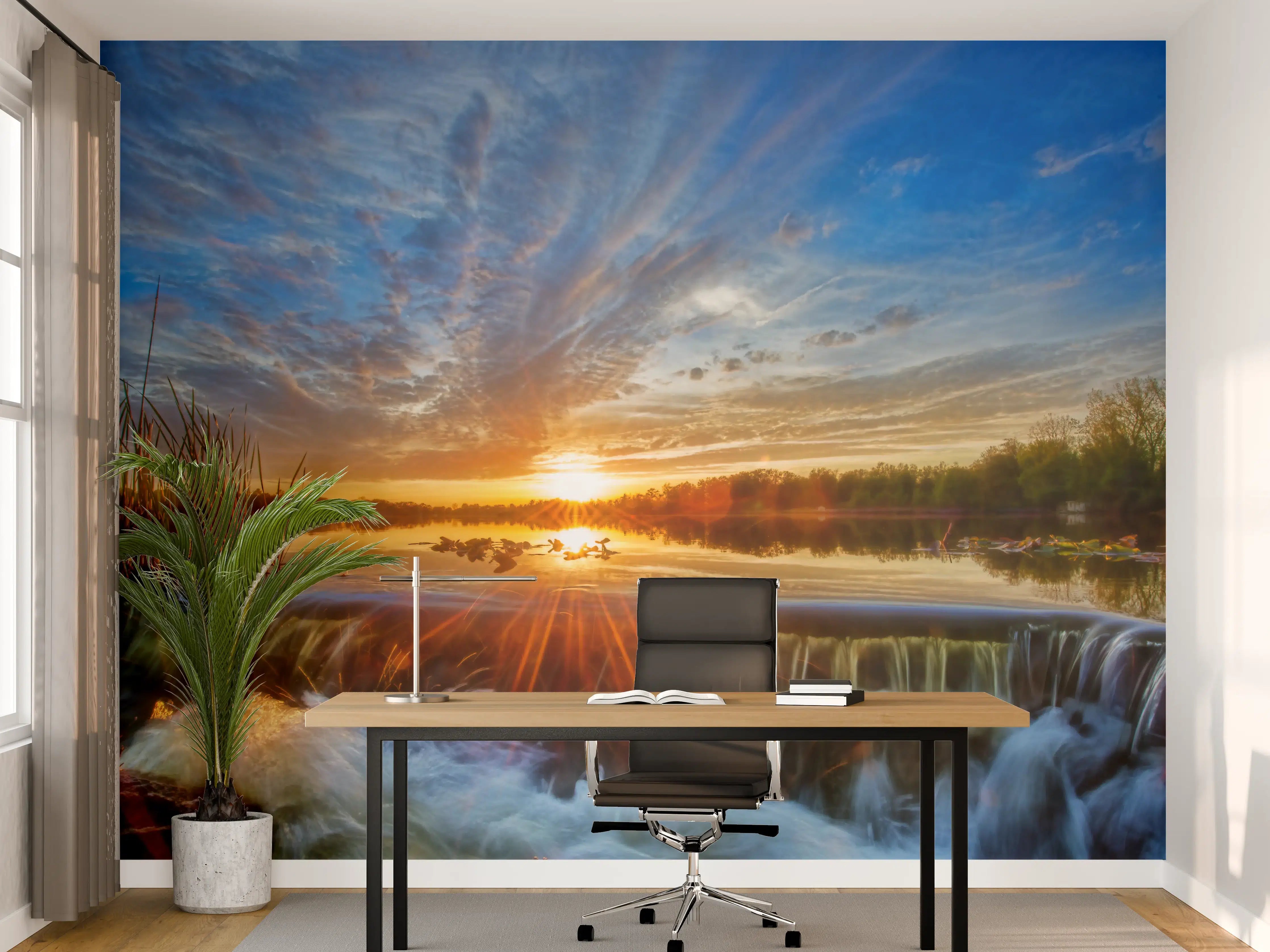 Büro Wandgestaltung - Herbstlicher Sonnenuntergang