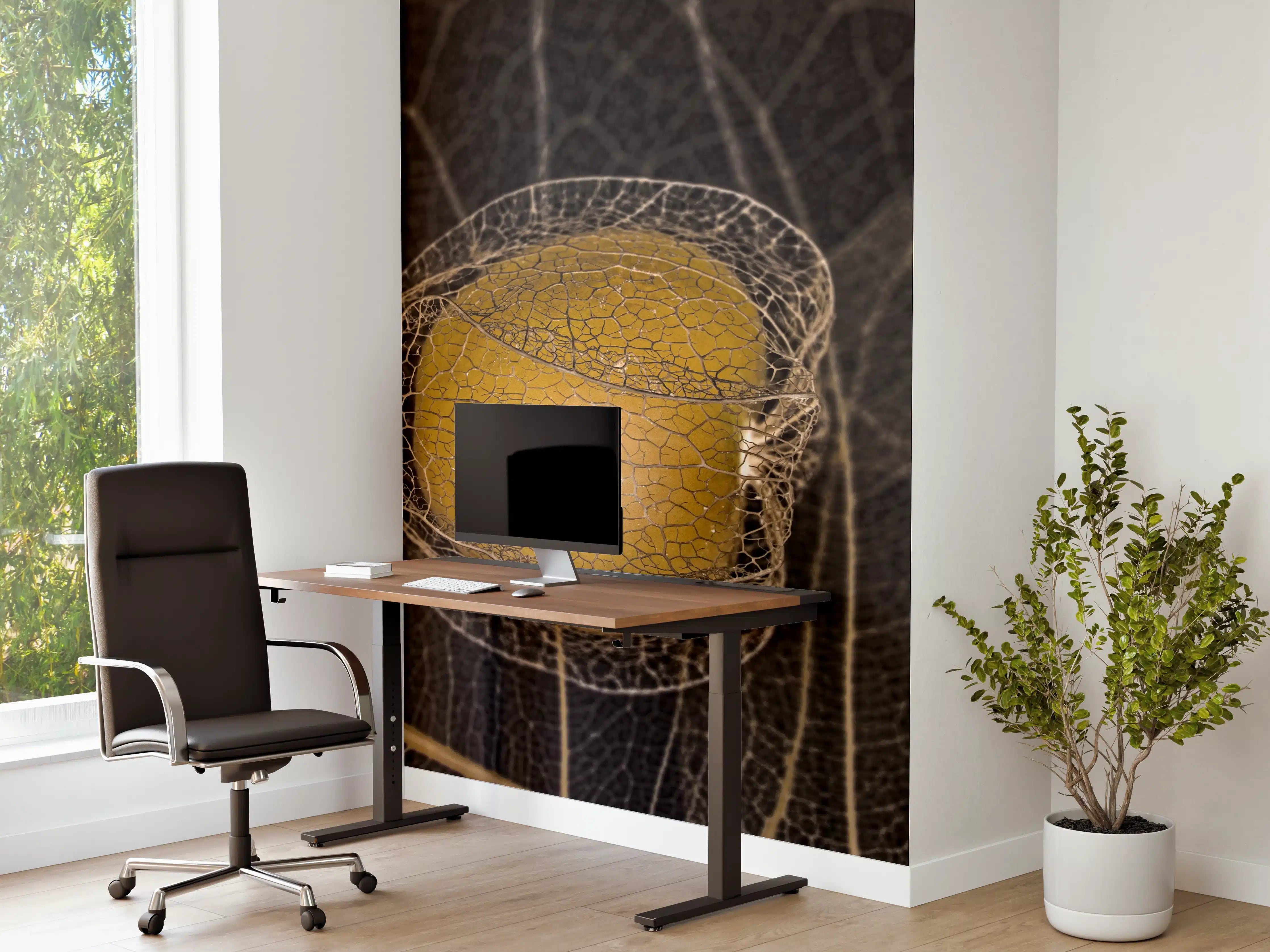 Büro Wandgestaltung - Herbstliches Blatt - Nahaufnahme