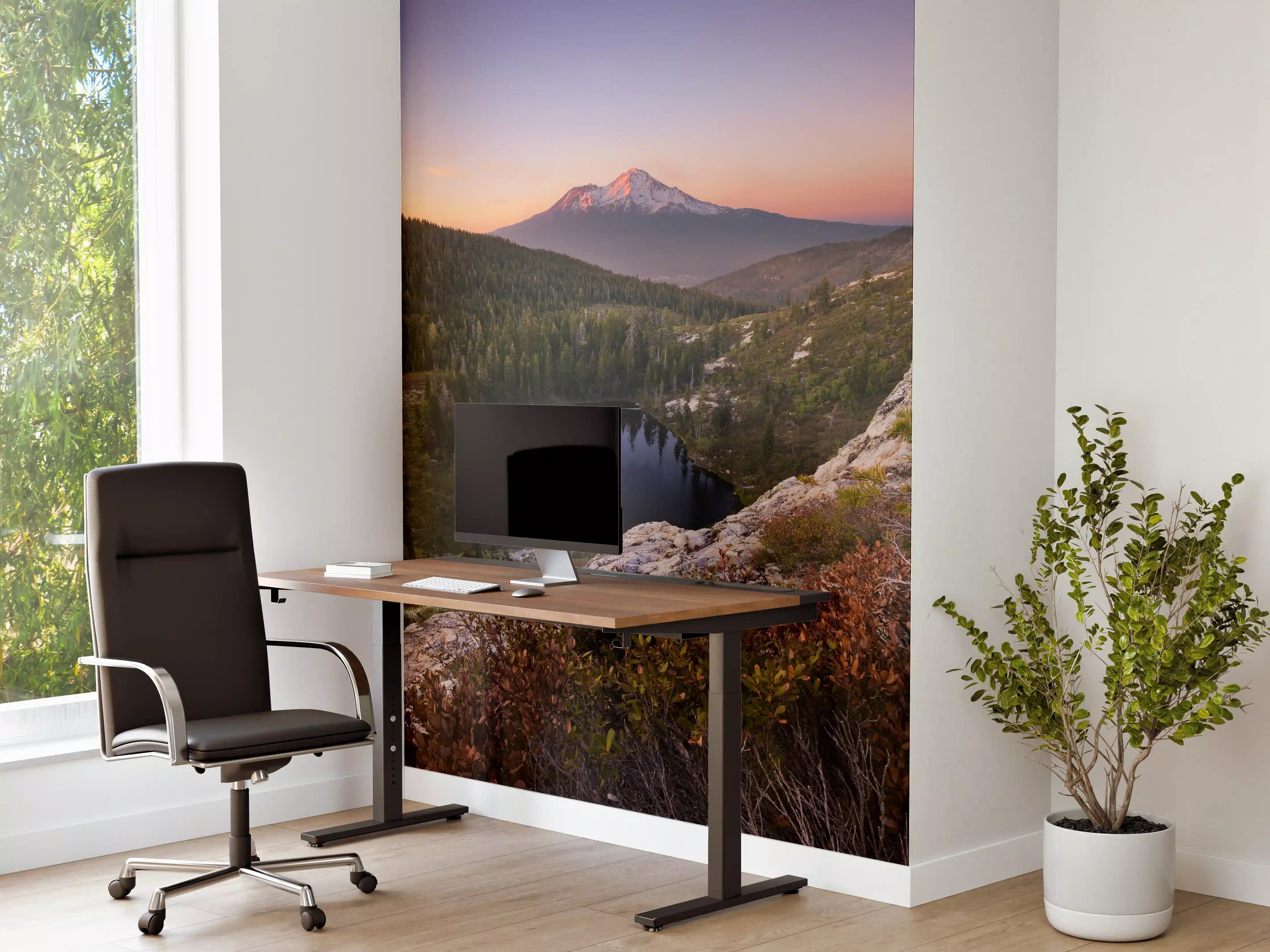 Büro Wandgestaltung - Herzsee Bergdämmerung