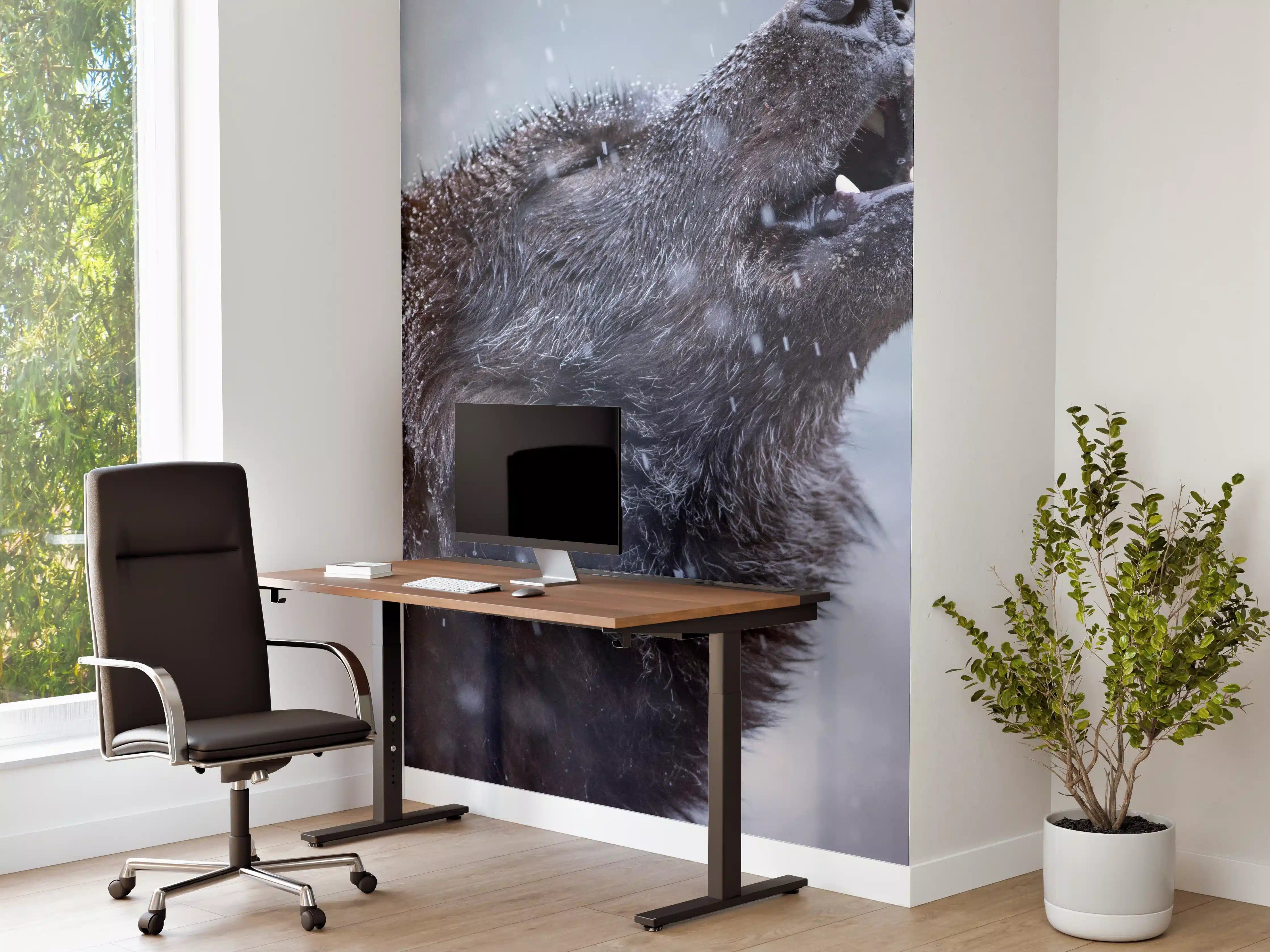 Büro Wandgestaltung - Heulender Wolf im Winter