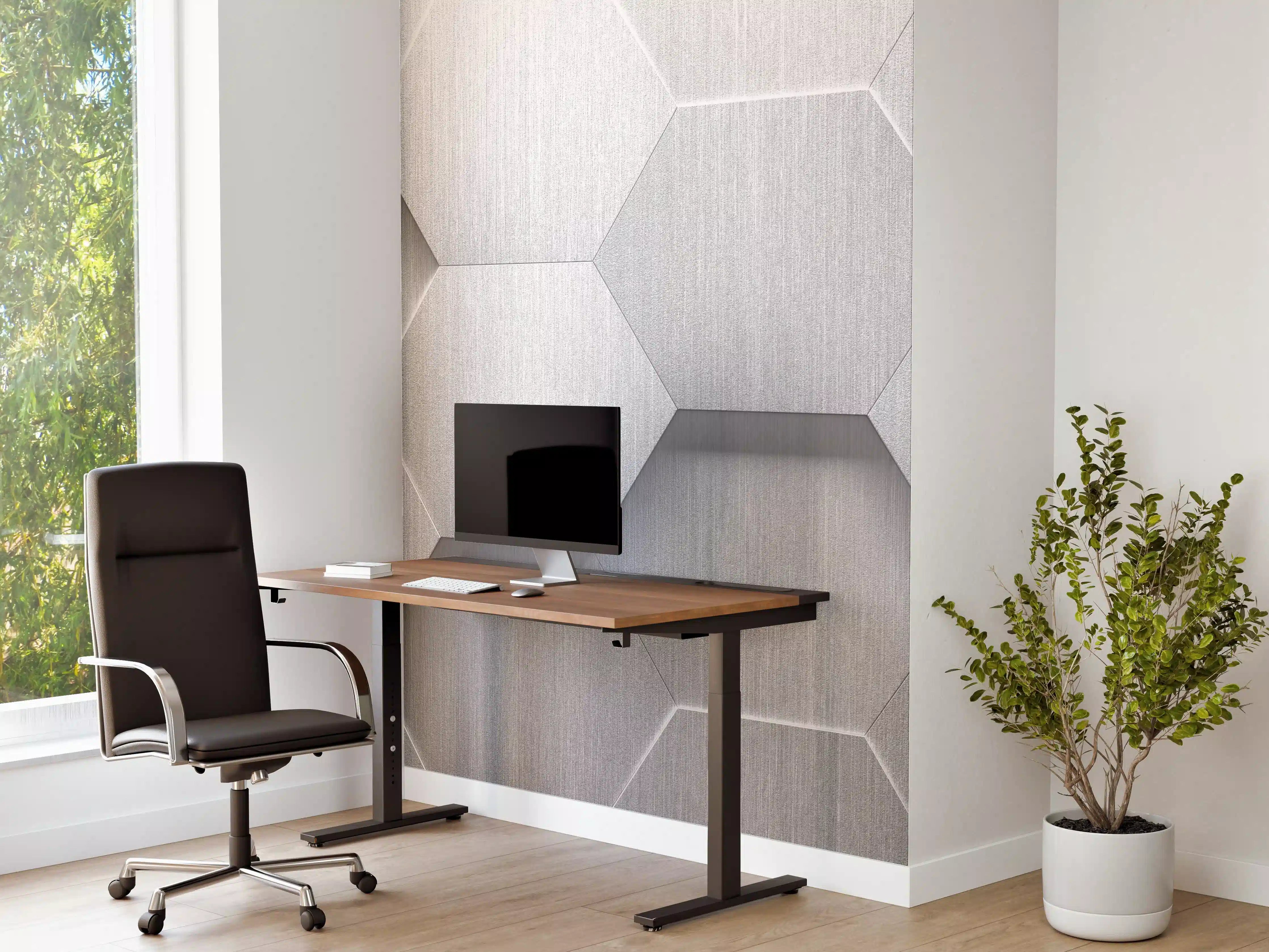 Büro Wandgestaltung - Hexagon Metallstruktur Grau-Weiß