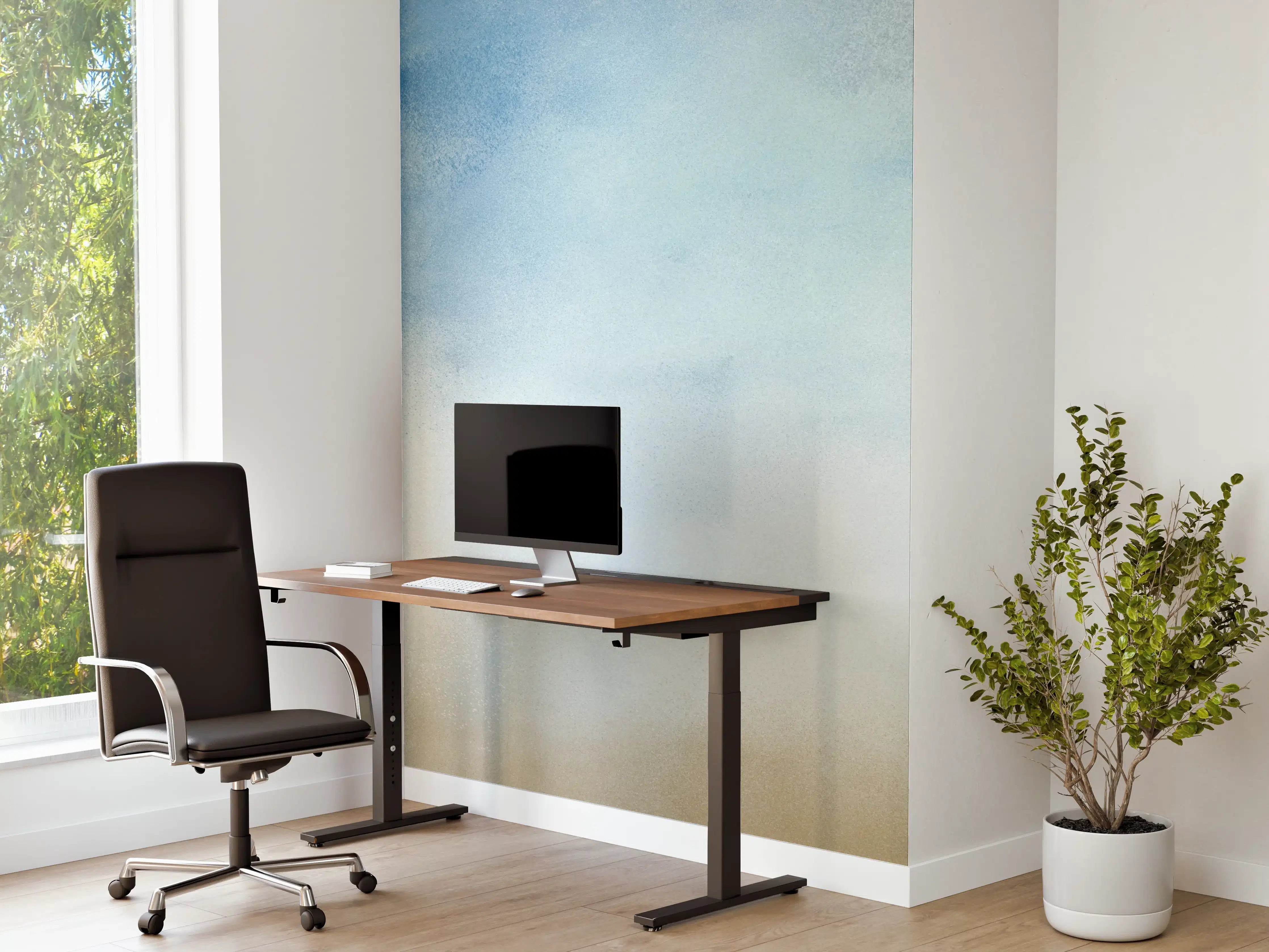 Büro Wandgestaltung - Himmel in sanften Blautönen und Beige