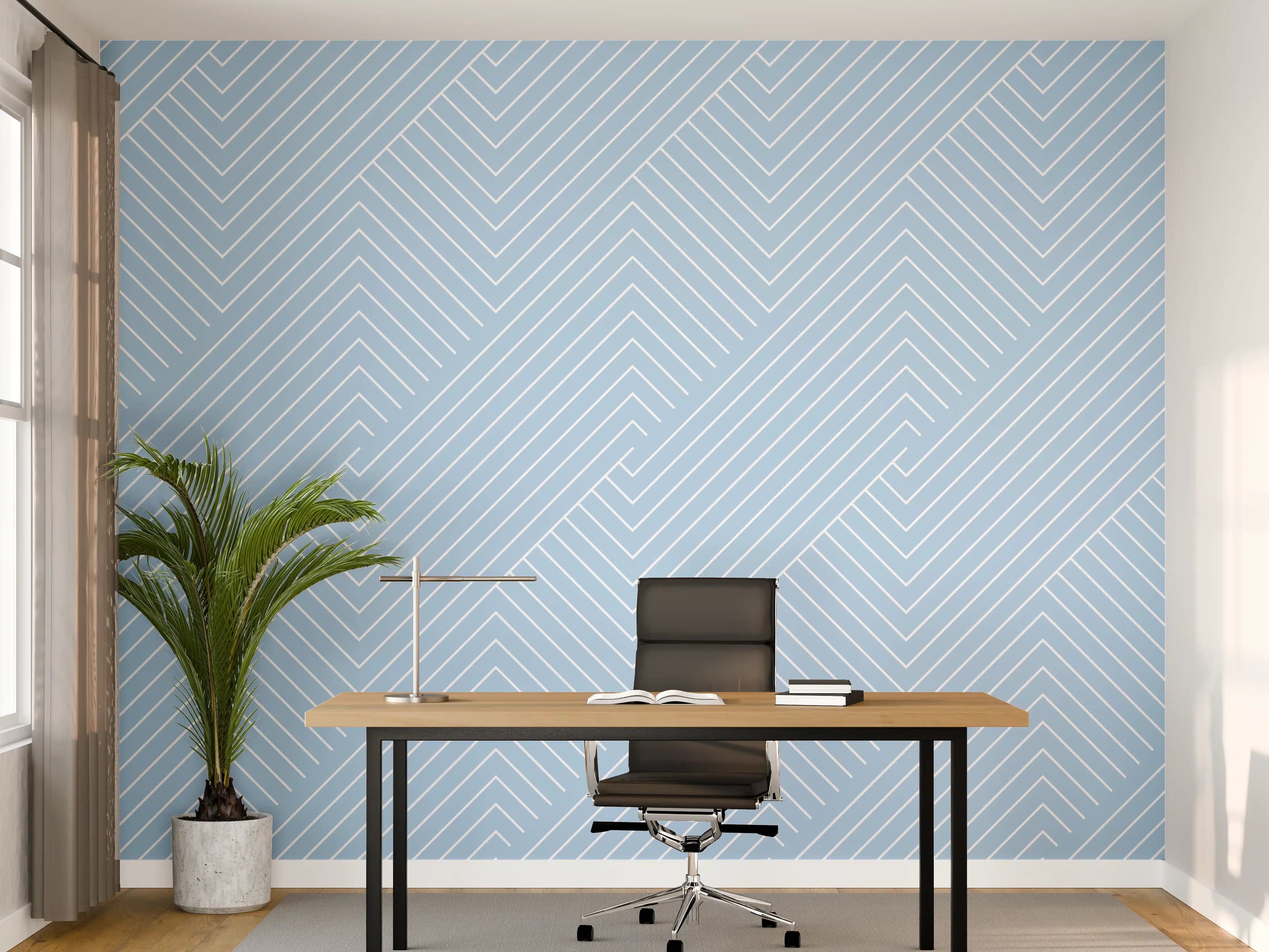 Büro Wandgestaltung - Himmel mit blauer Farbpalette
