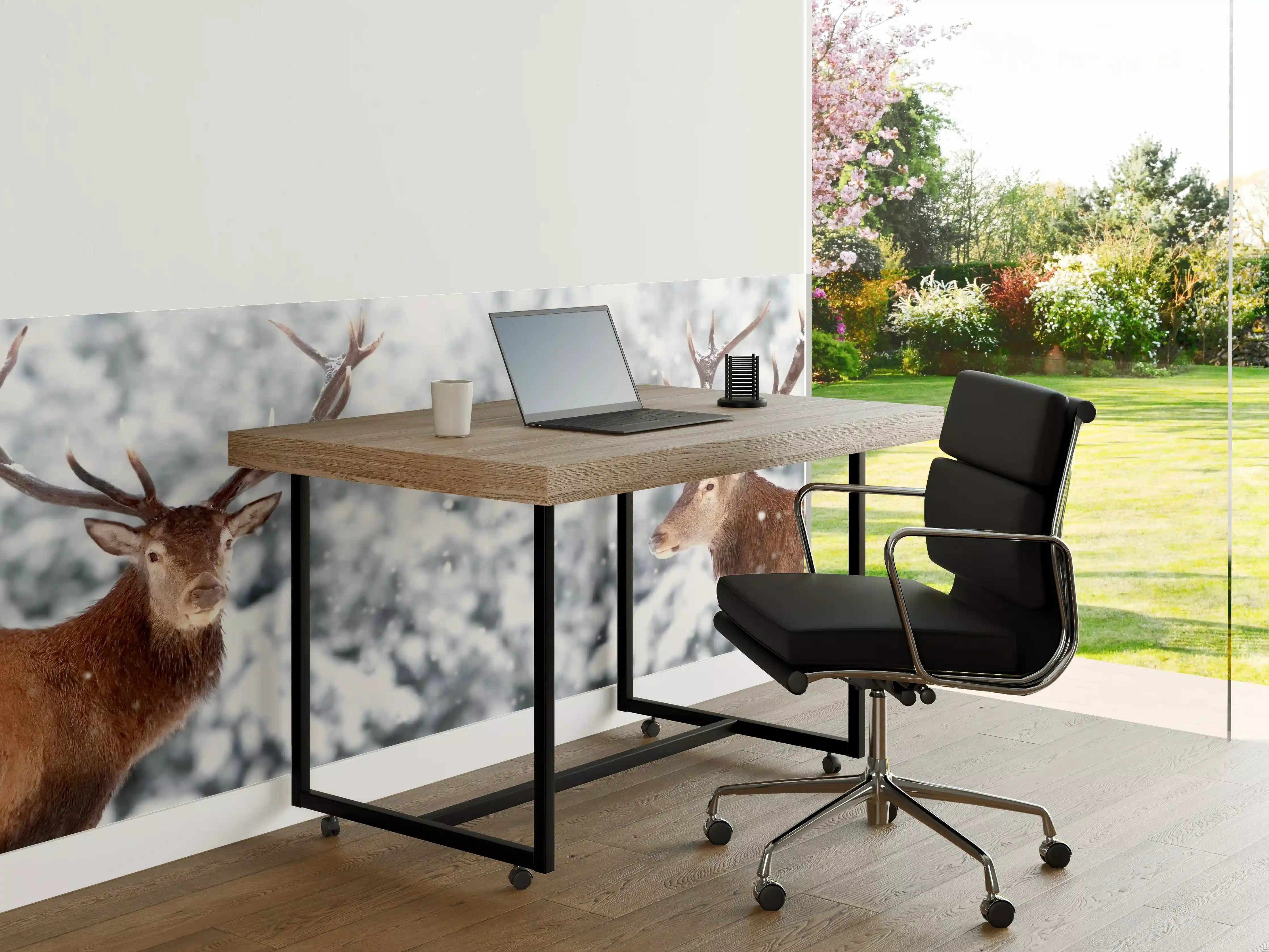Büro Wandgestaltung - Hirsch-Paar im Winterwald