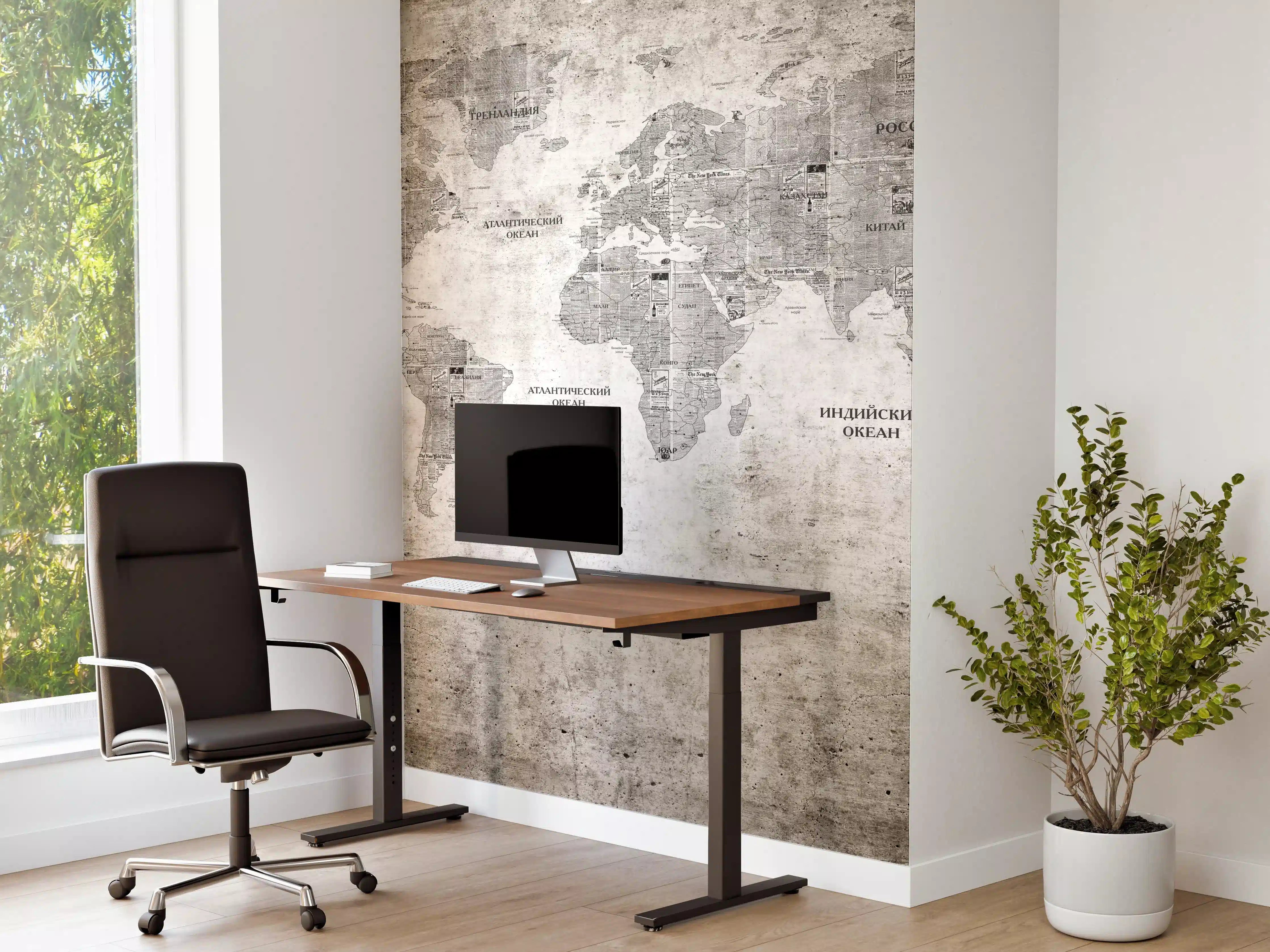 Büro Wandgestaltung - Historische Weltkarte - Grunge