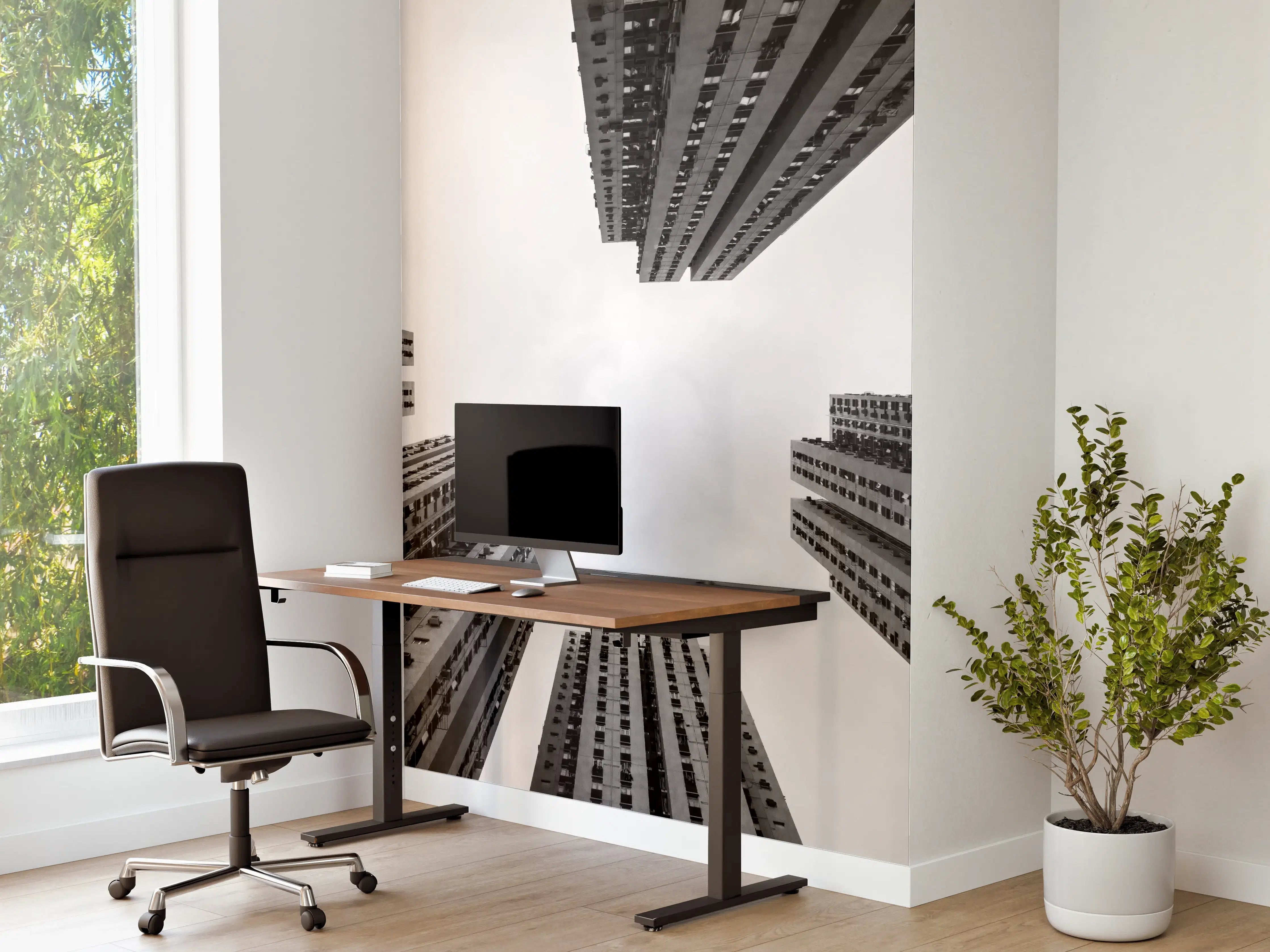 Büro Wandgestaltung - Hochhäuser - Schwarz-weiß