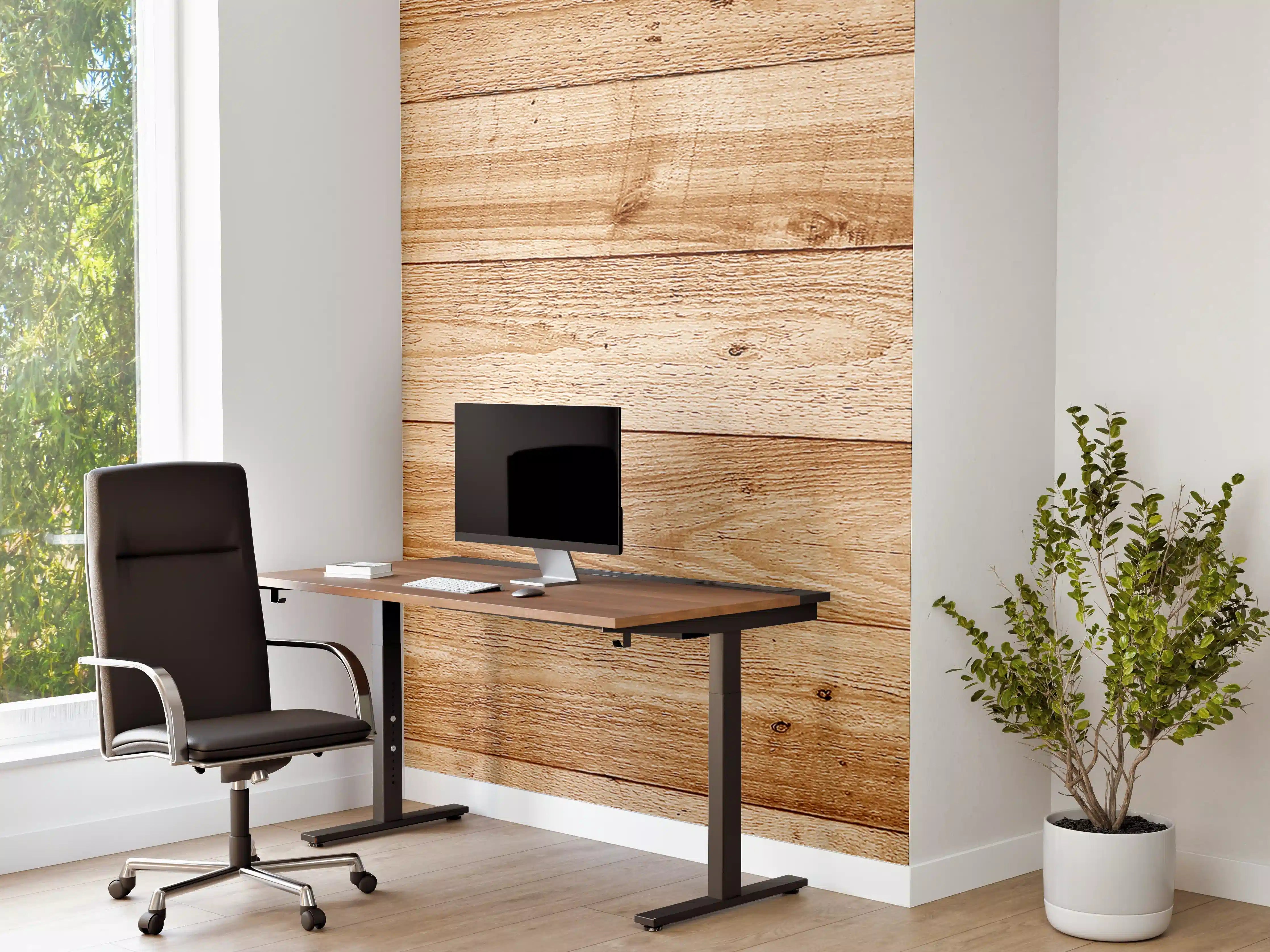 Büro Wandgestaltung - Hölzernes Tisch-Design mit Naturdetails