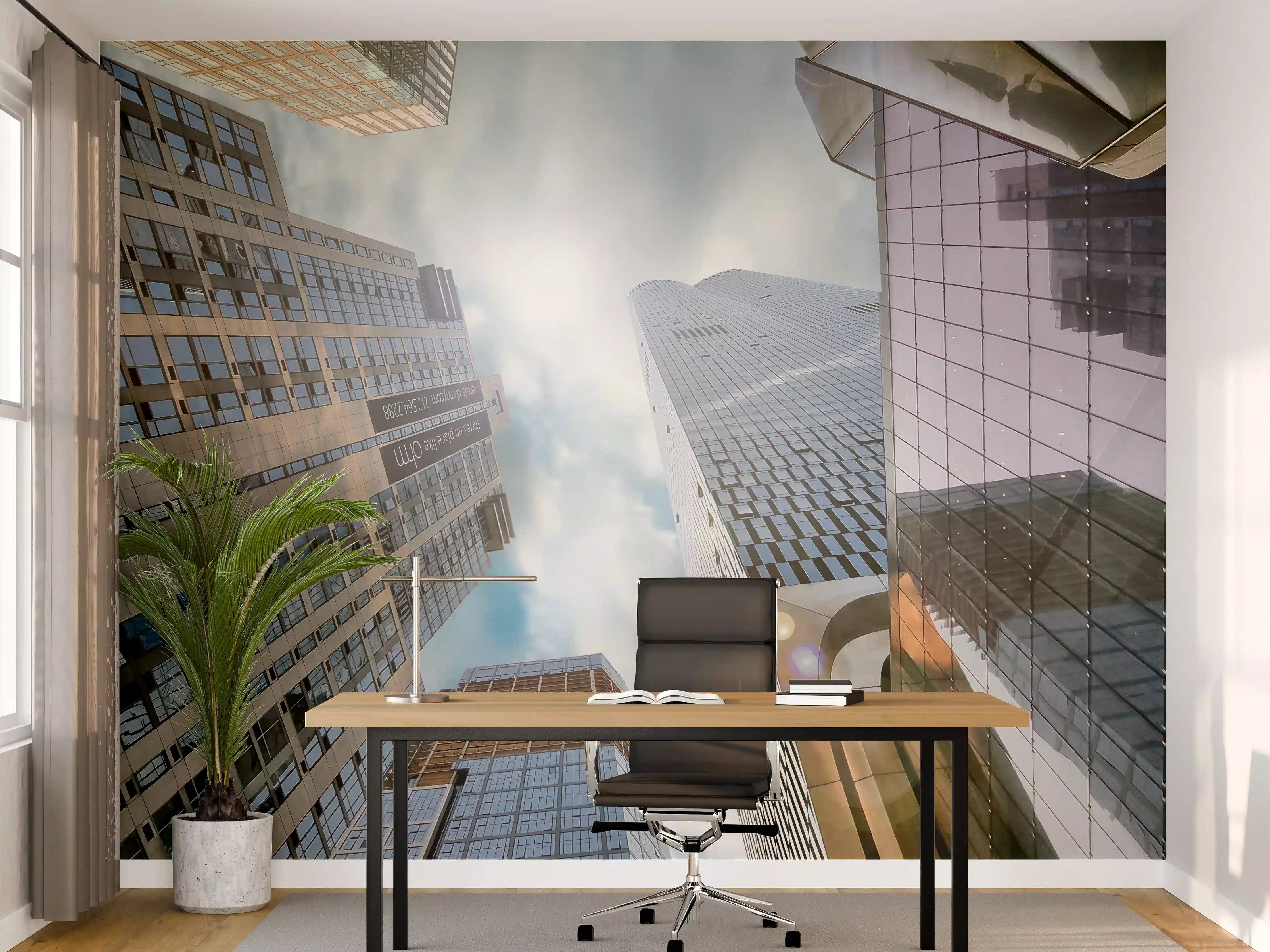 Büro Wandgestaltung - Hohe Gebäude - Menschen Perspektive 