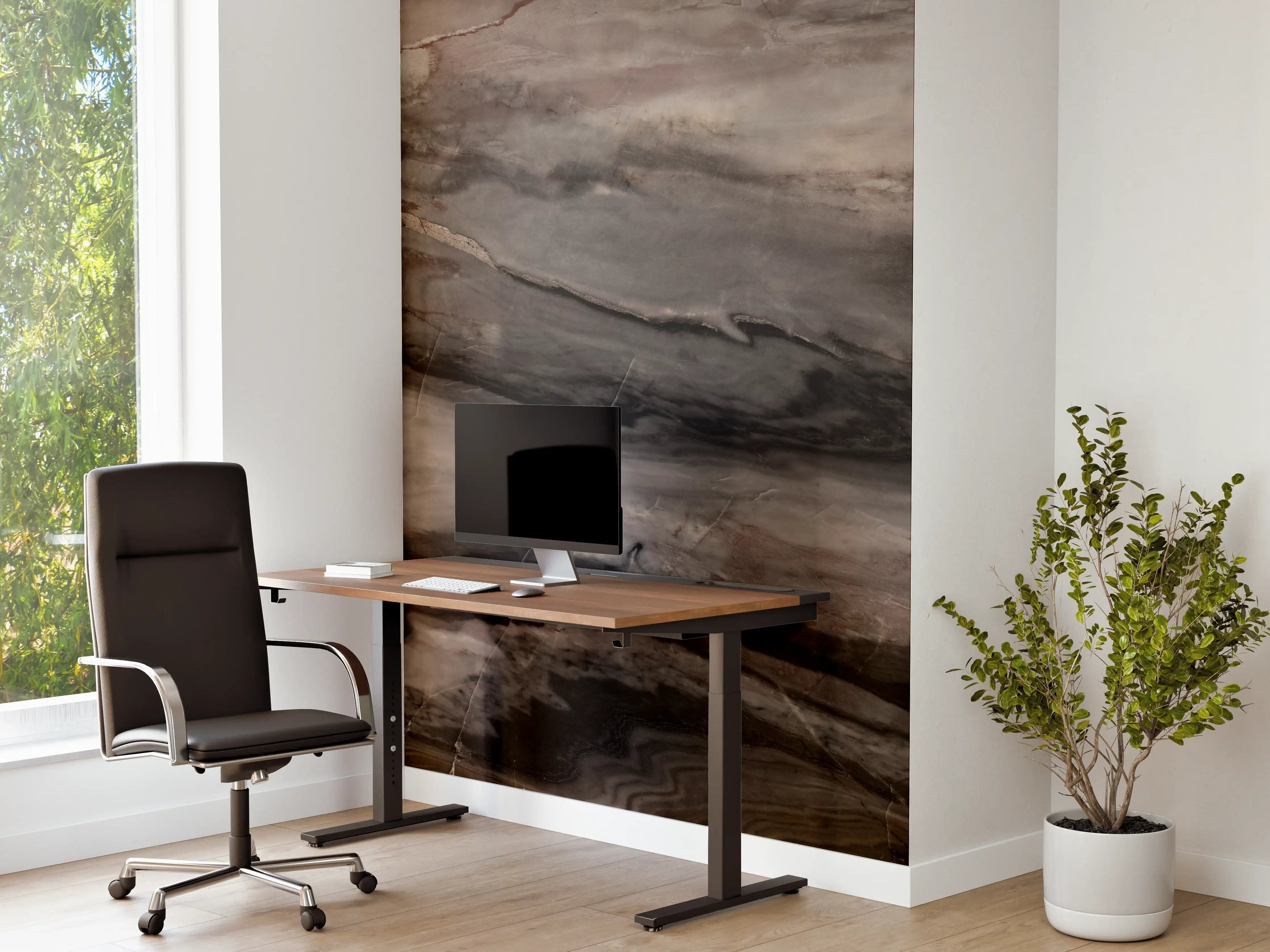 Büro Wandgestaltung - Holz-Marmor Textur