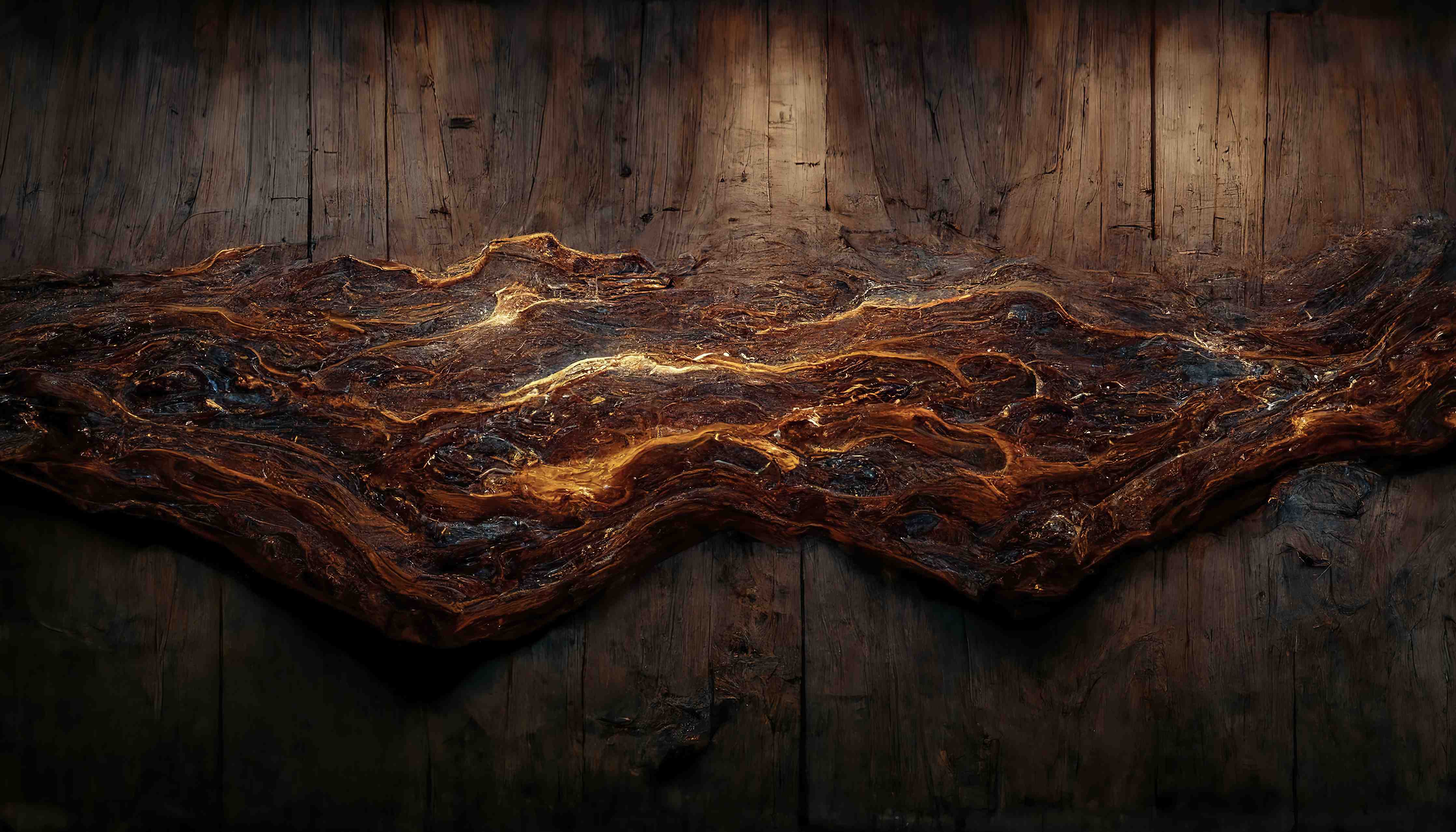 Büro Wandgestaltung-Holzplatte mit blauem Epoxid