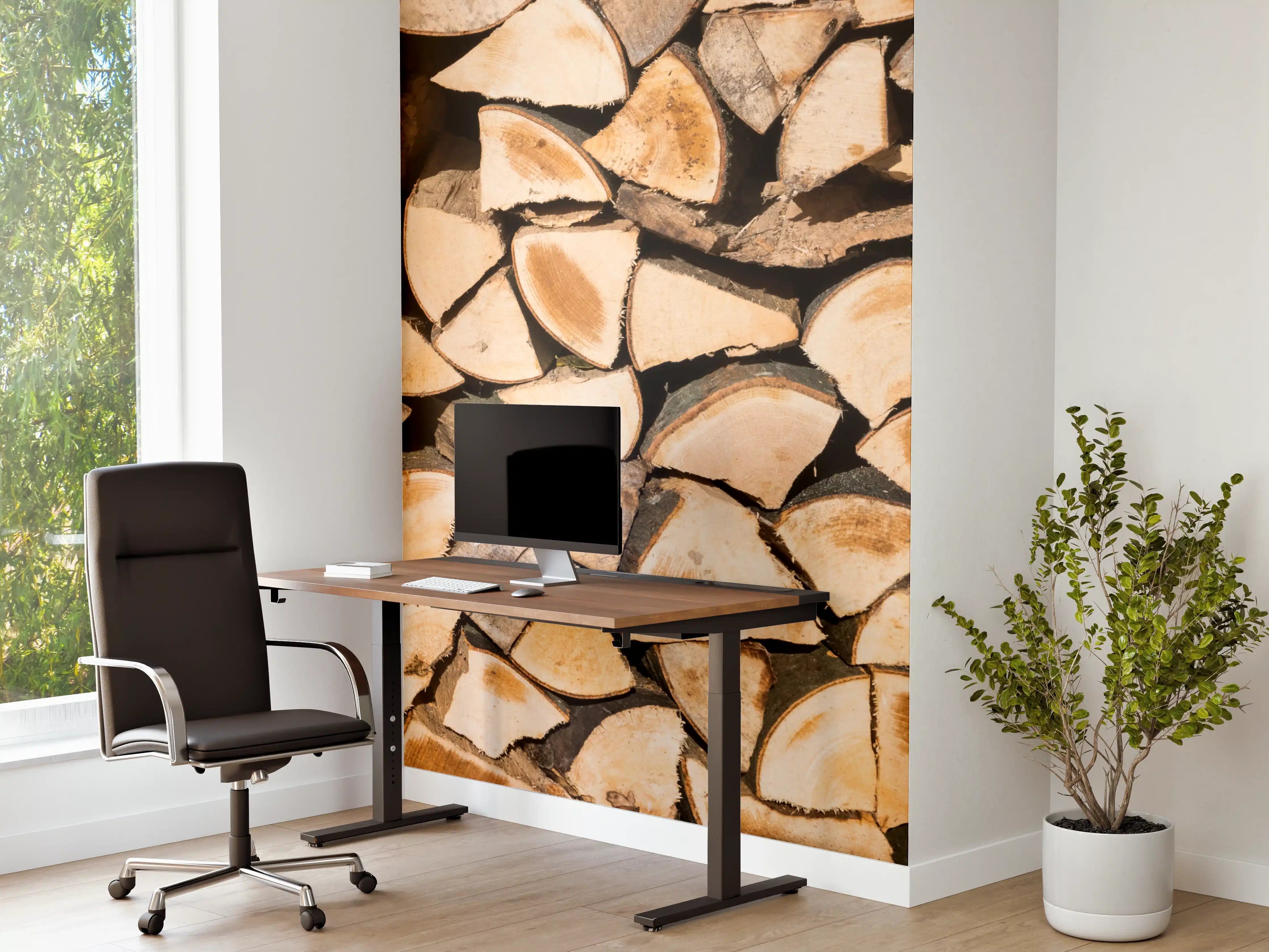 Büro Wandgestaltung - Holzscheite Panorama