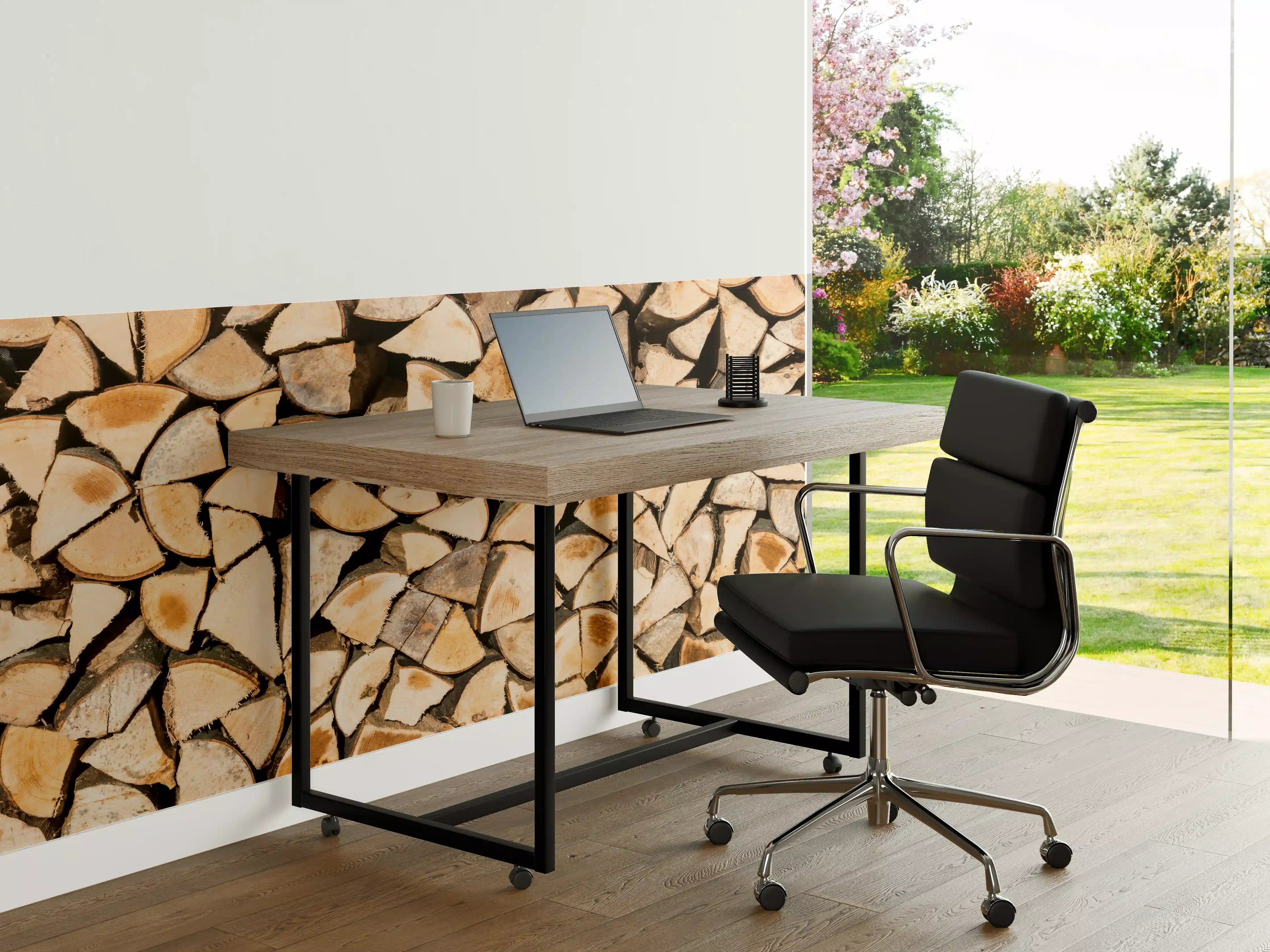 Büro Wandgestaltung - Holzscheite Panorama