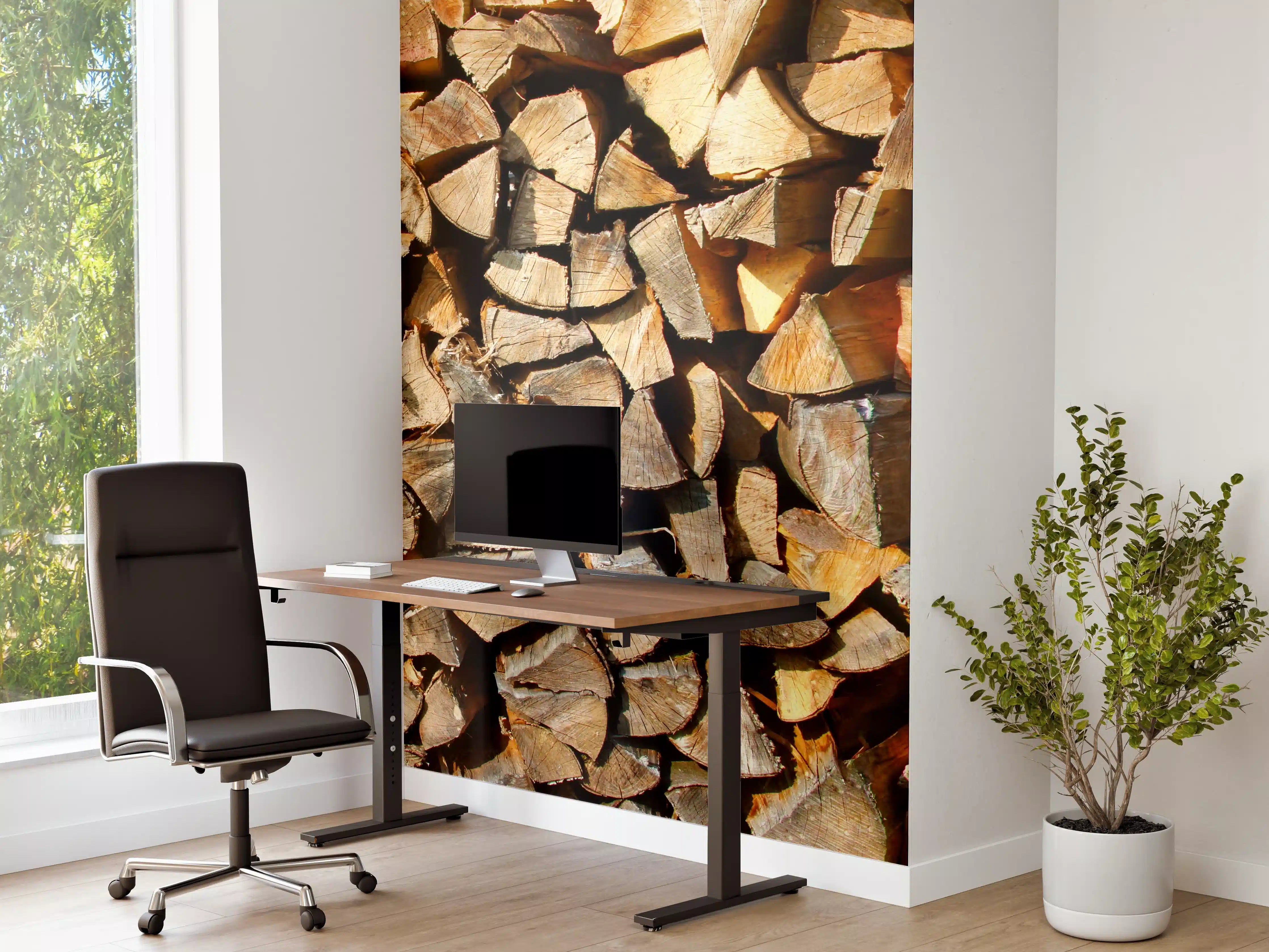 Büro Wandgestaltung - Holzstämme