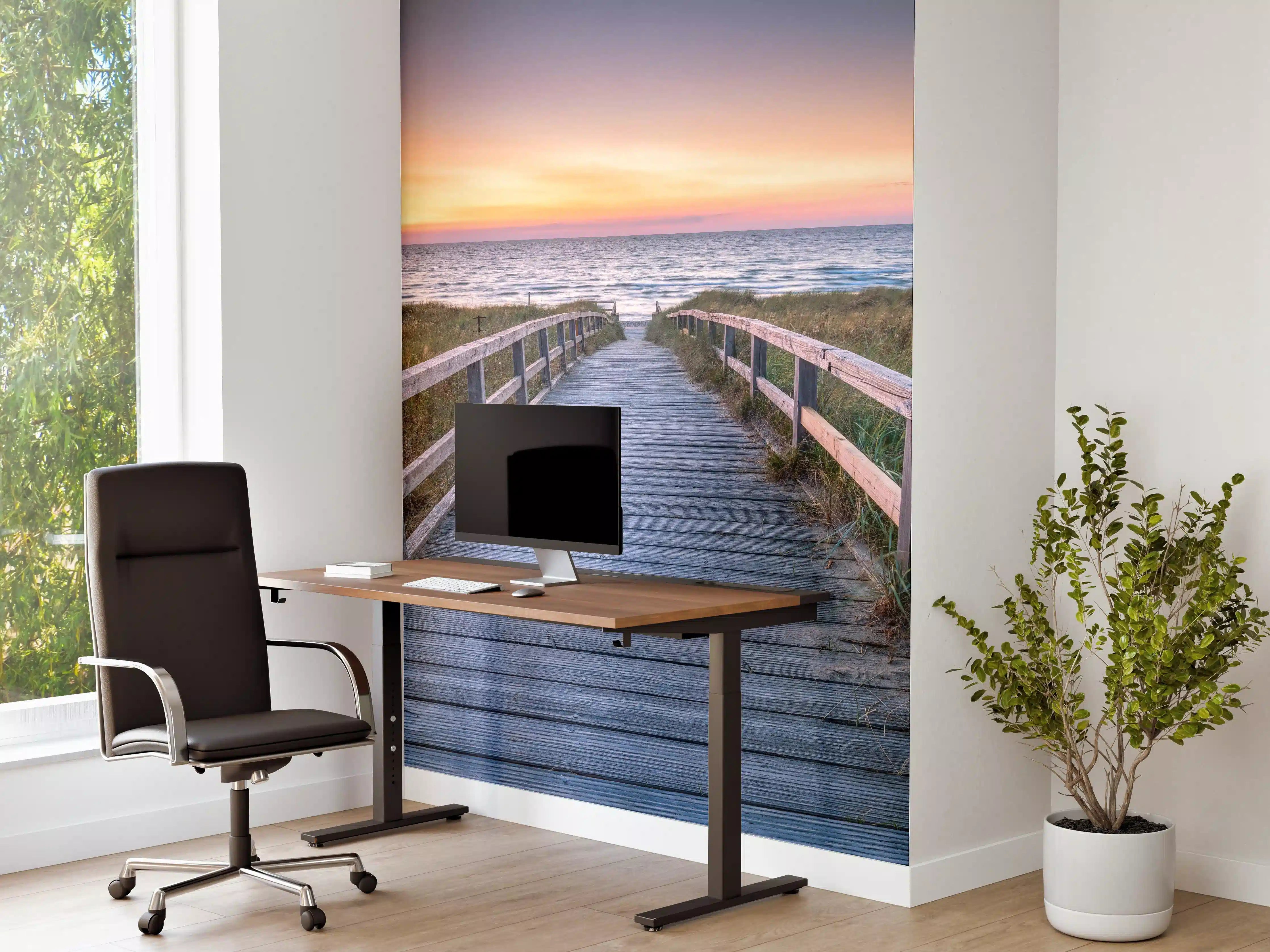Büro Wandgestaltung - Holzsteg am Strand