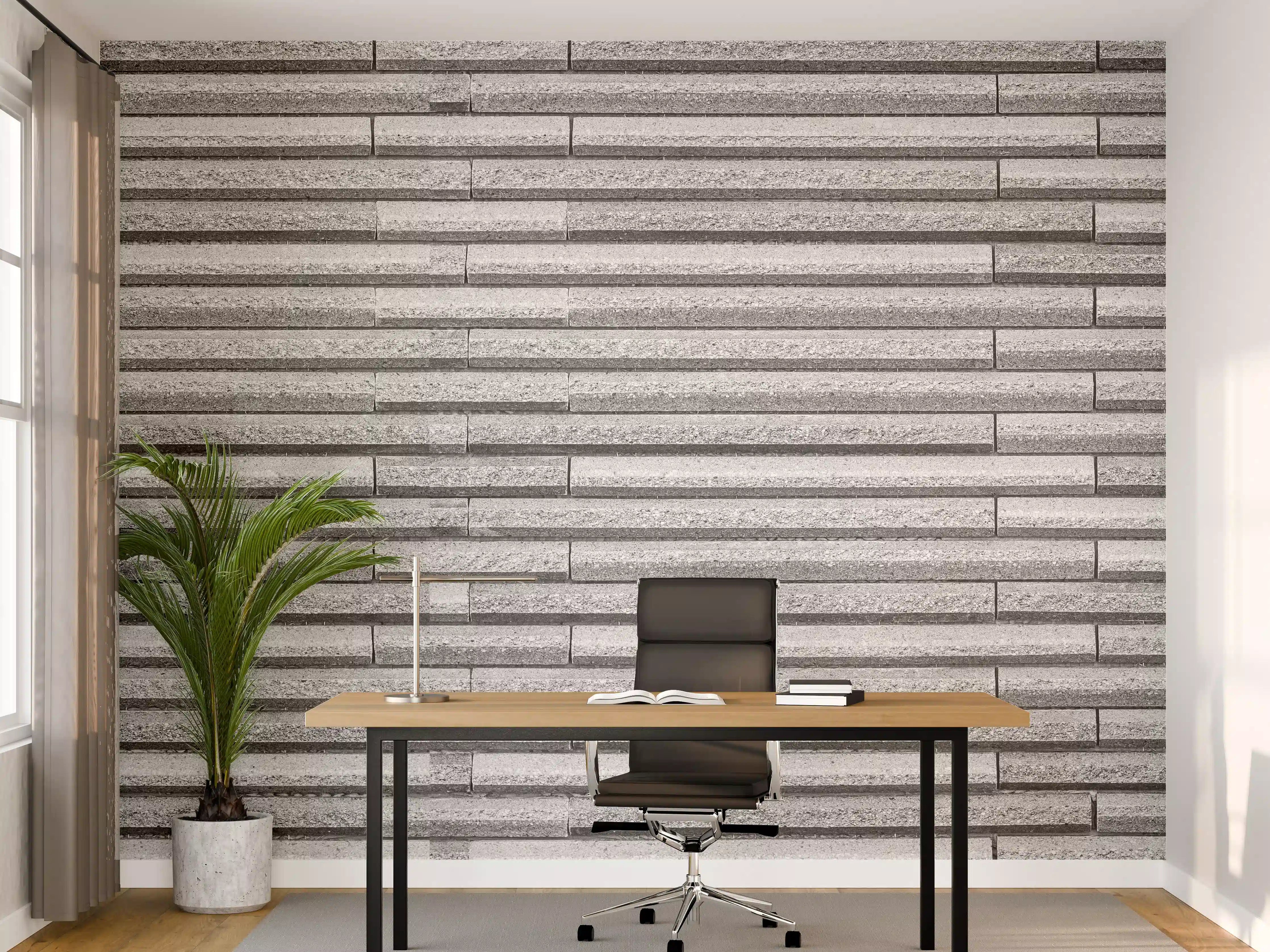 Büro Wandgestaltung - Horizontale weiße Steinwand Textur