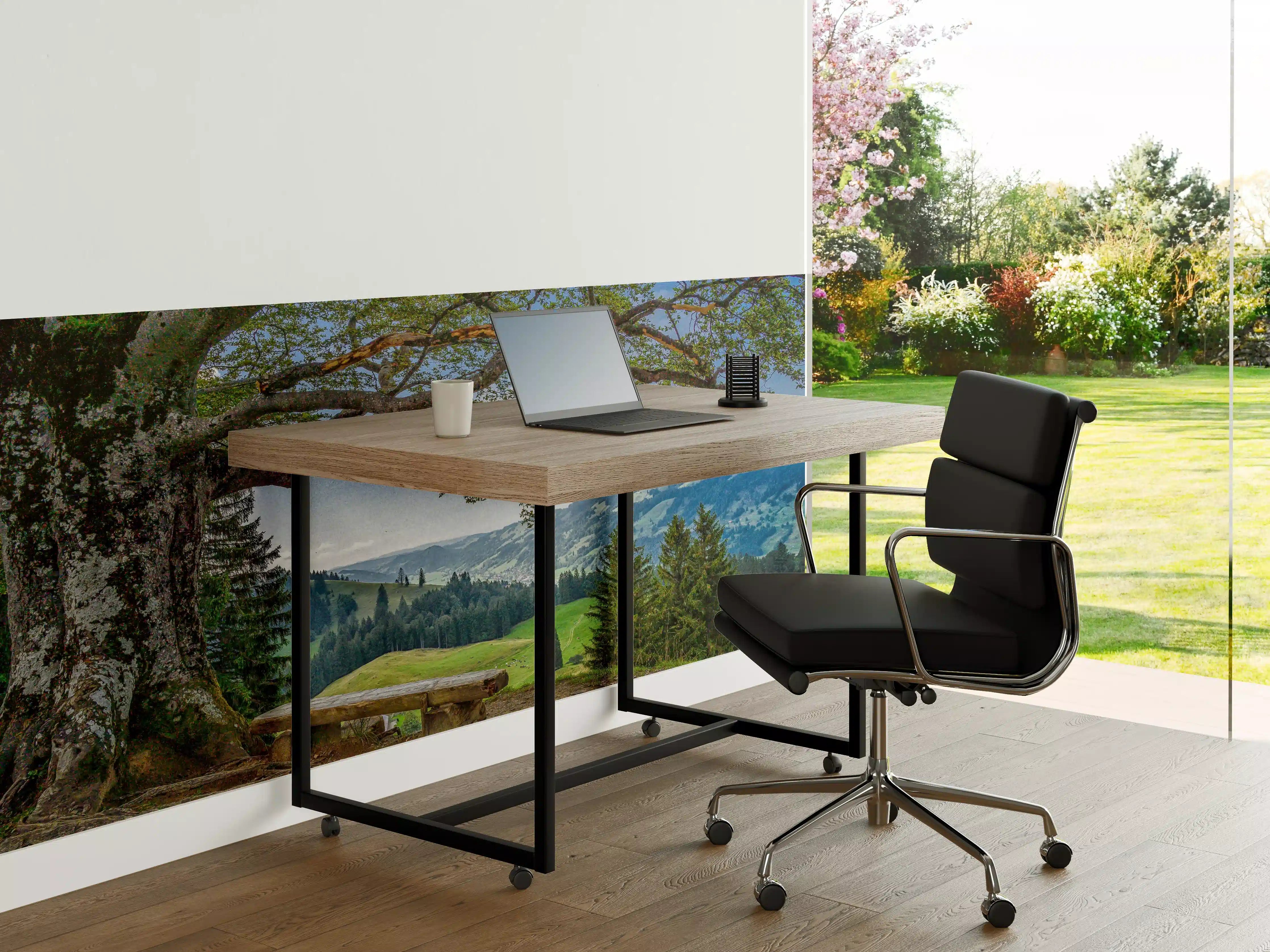 Büro Wandgestaltung - Idyllische Baum & Berglandschaft