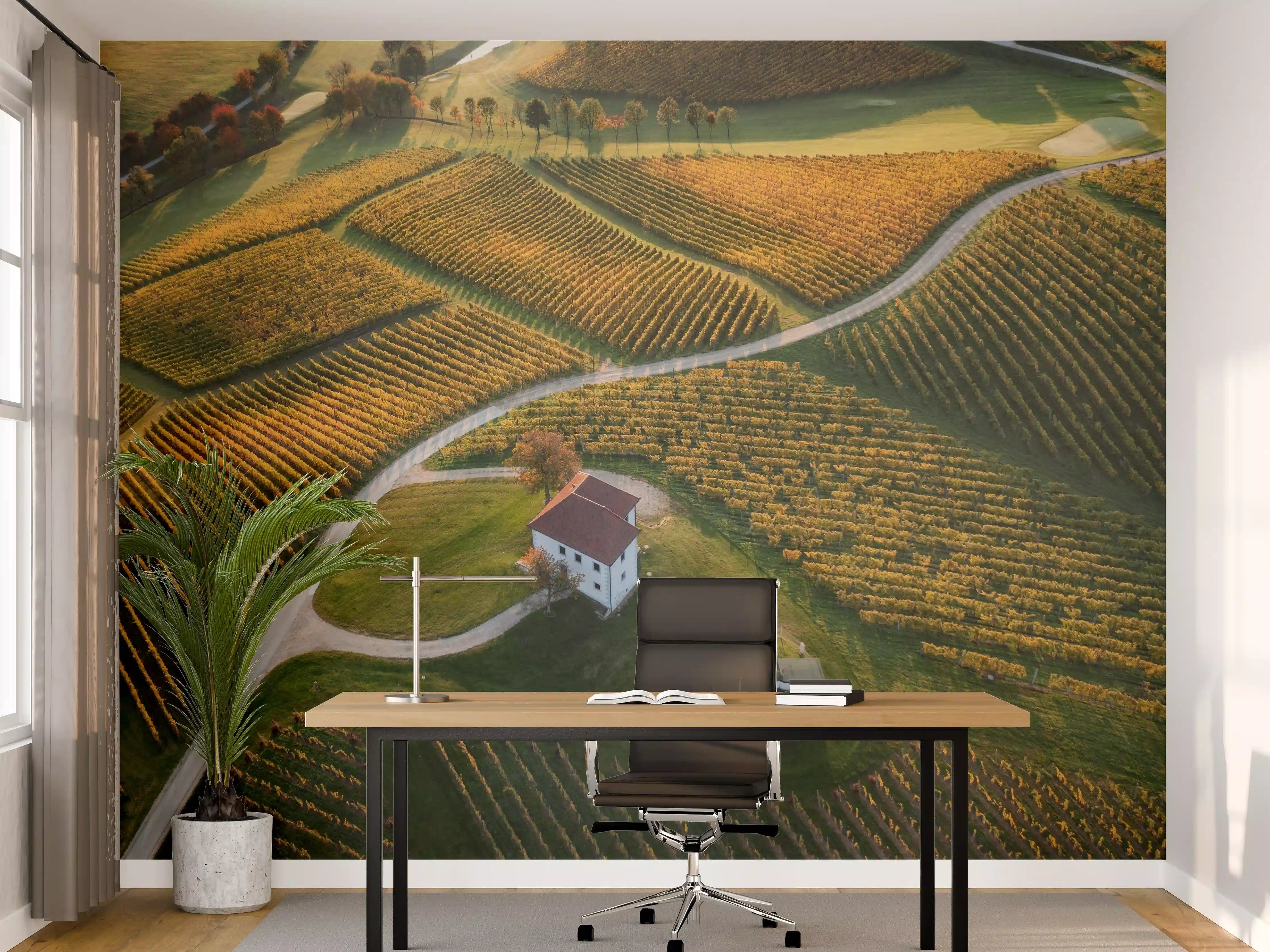 Büro Wandgestaltung - Idyllische Grün-Landschaft