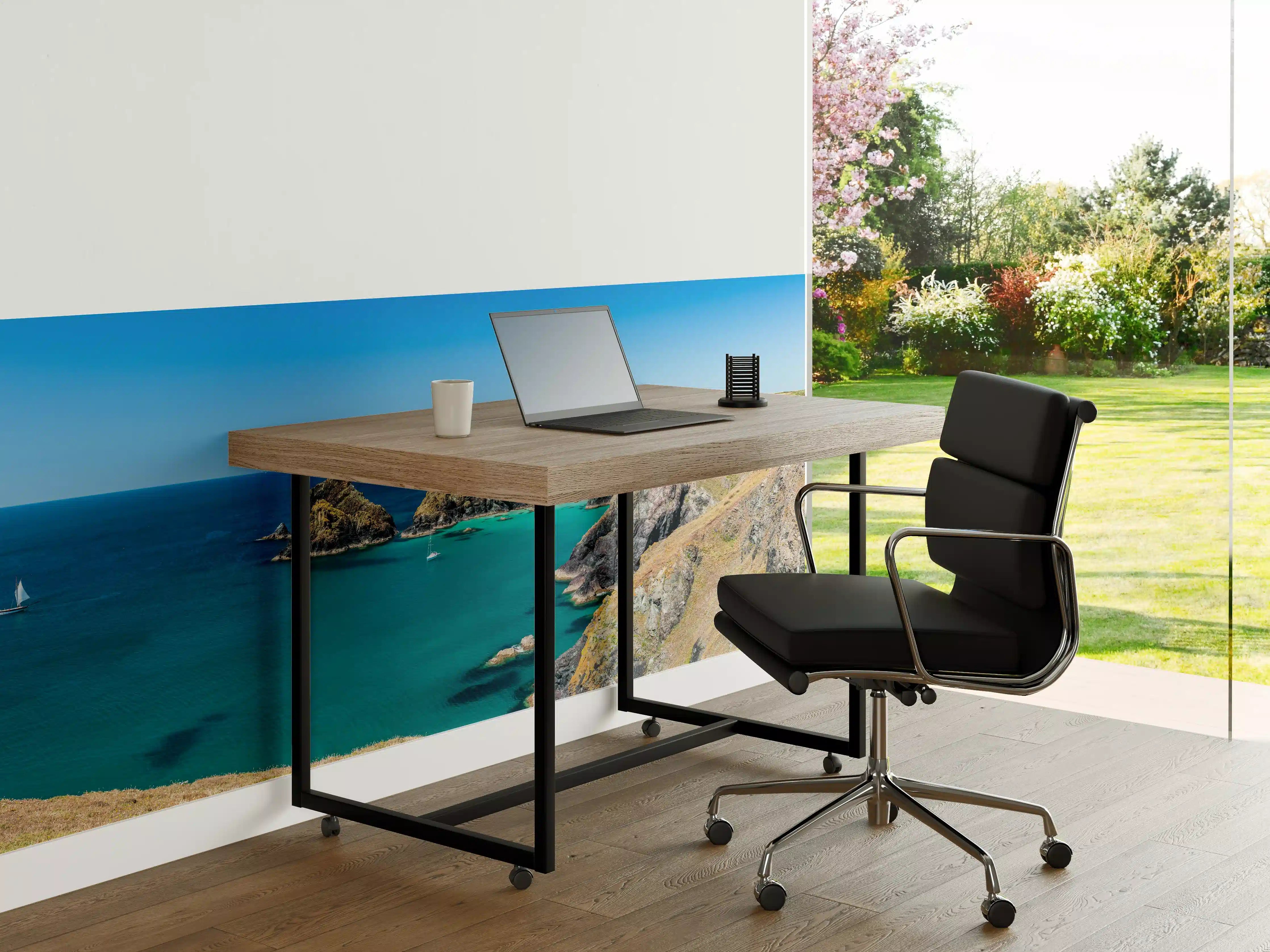 Büro Wandgestaltung - Idyllische Küstenlandschaft mit Türkisblauem Wasser